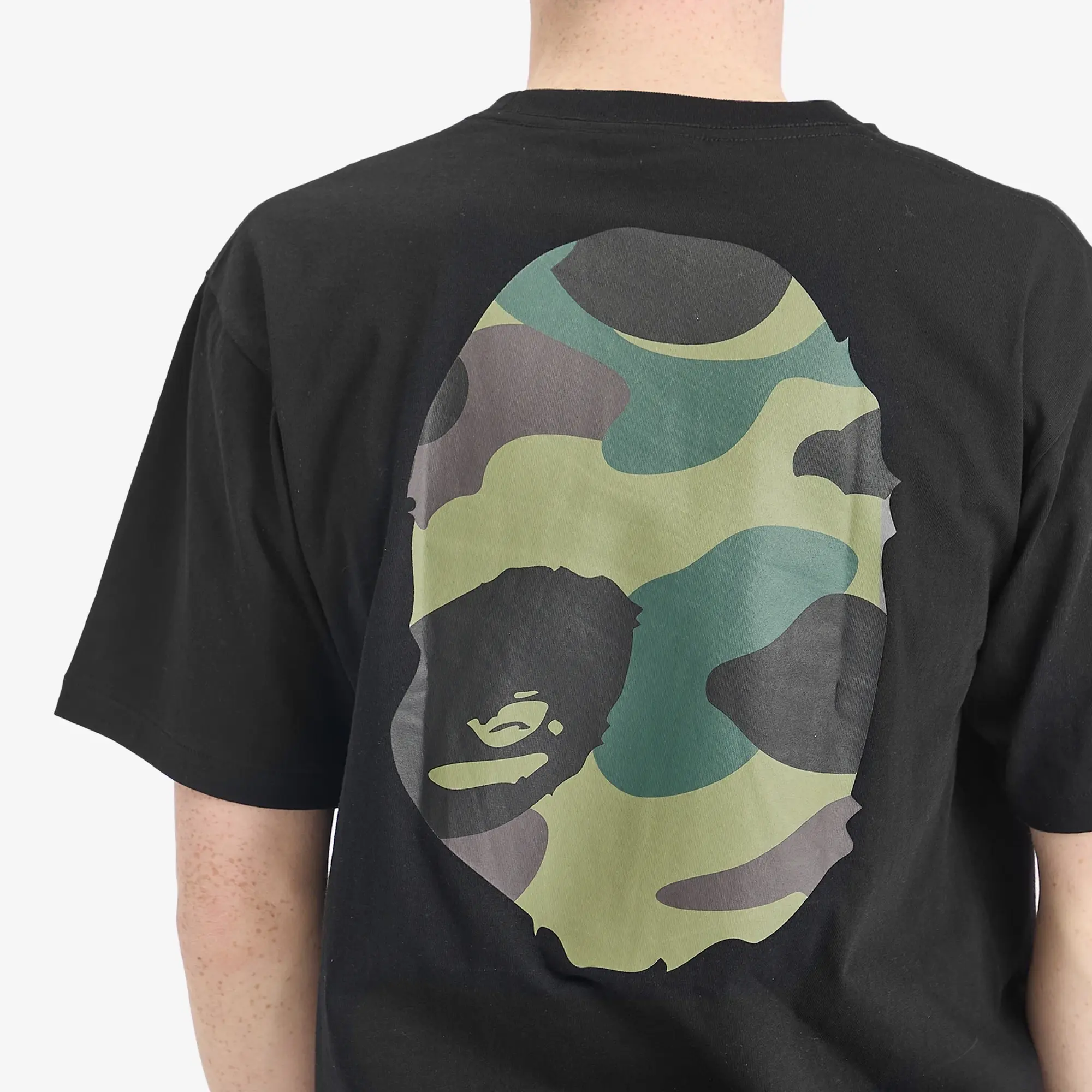 A Bathing Ape Men's Giant 1St Camo Big Ape Head Tee Black X Green