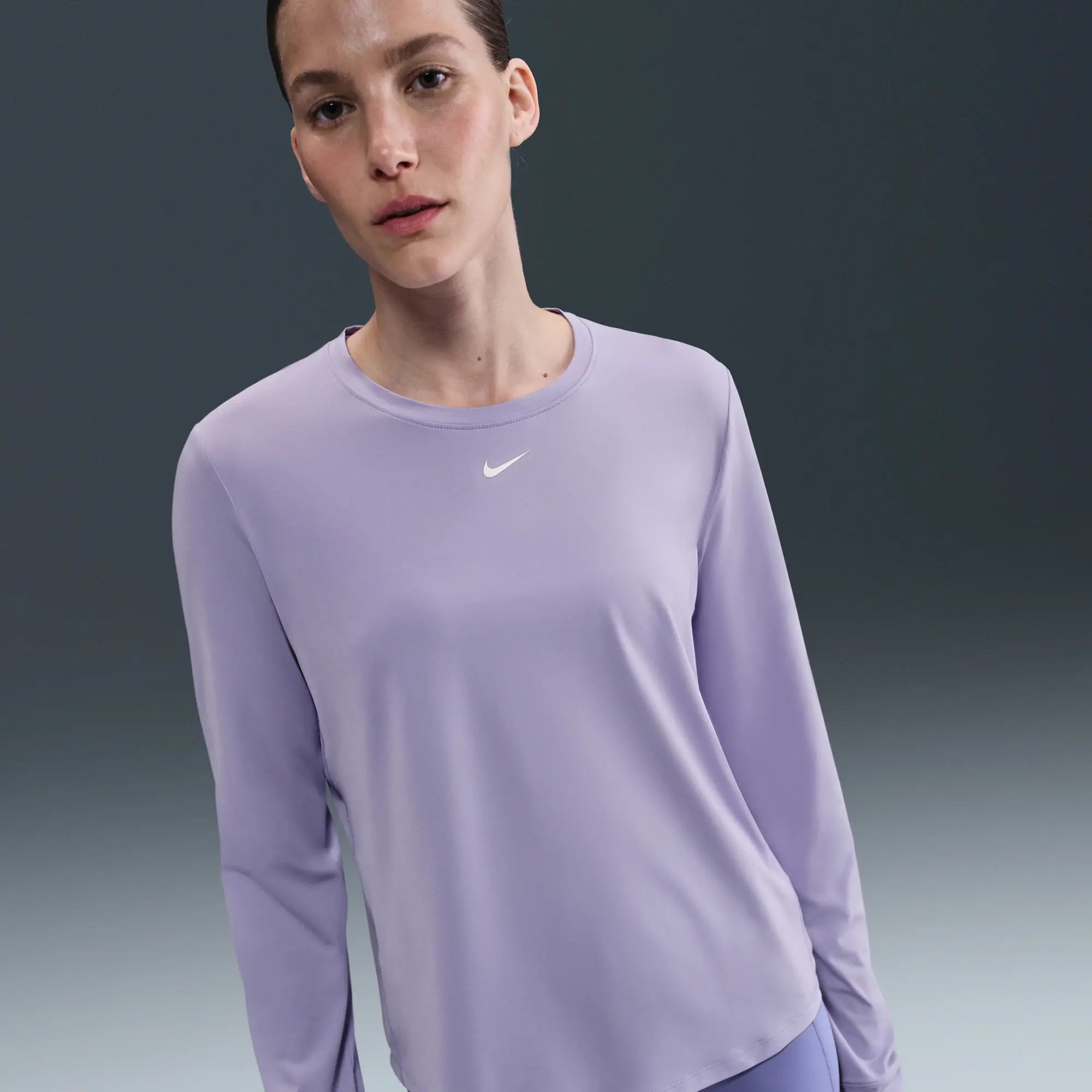 Nike One Classic Women's Dri-FIT Long-Sleeve Top - Purple - Polyester/Elastane