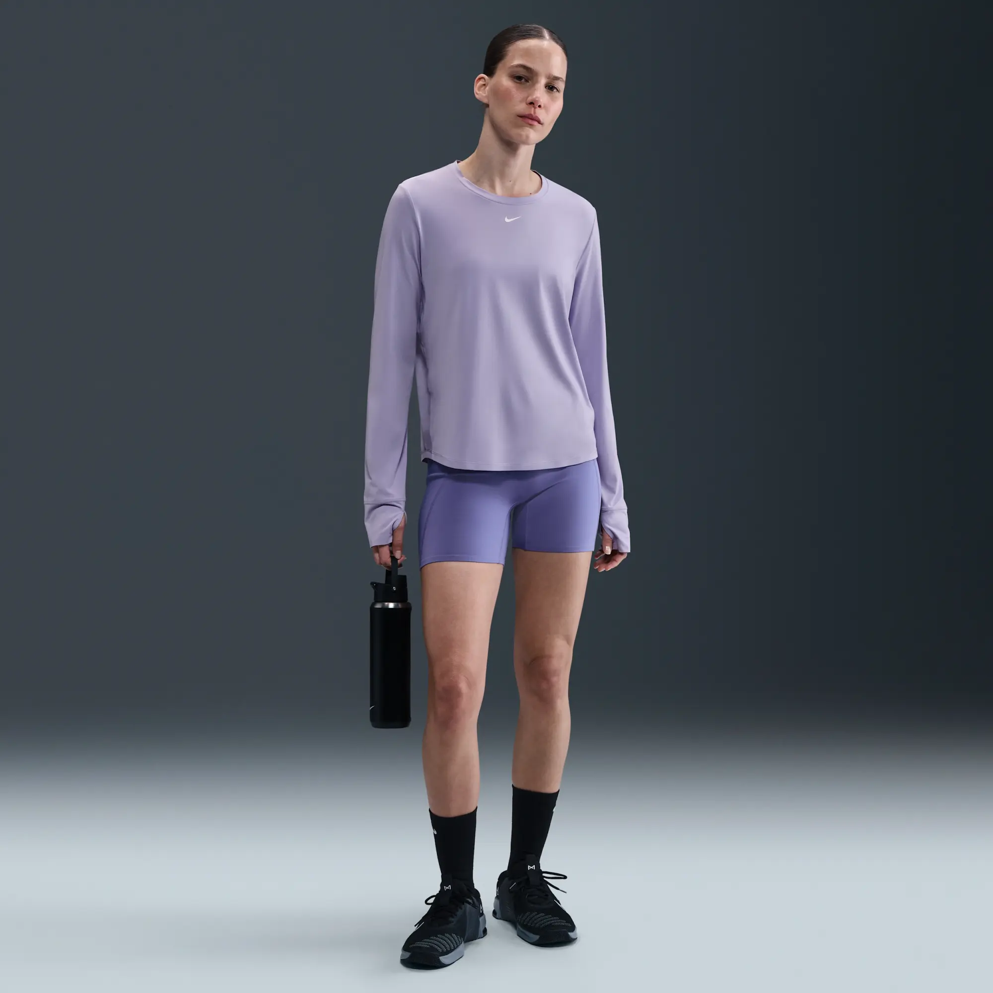 Nike One Classic Women's Dri-FIT Long-Sleeve Top - Purple - Polyester/Elastane