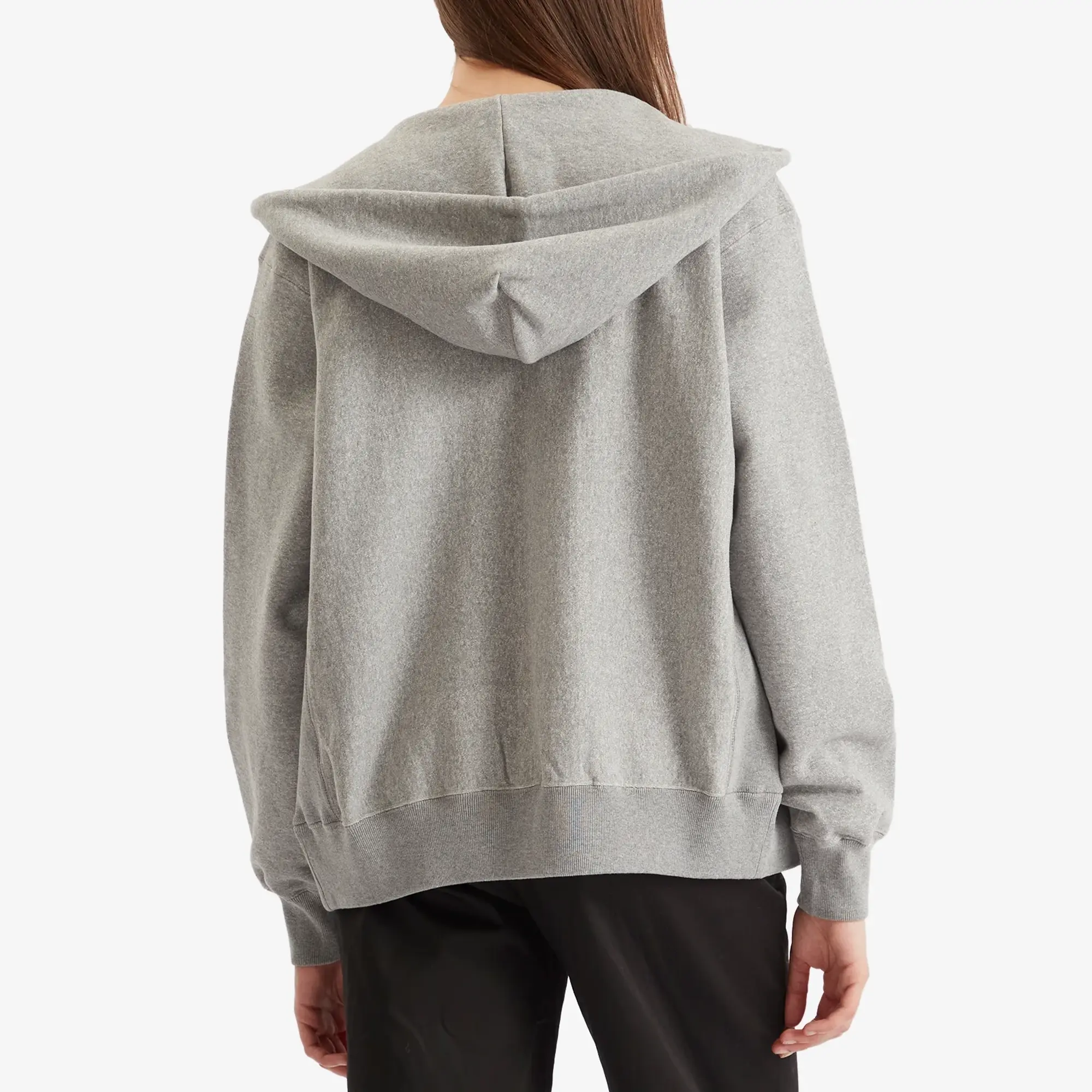 Auralee Women's Soft Sweat Zip Parka Top Gray