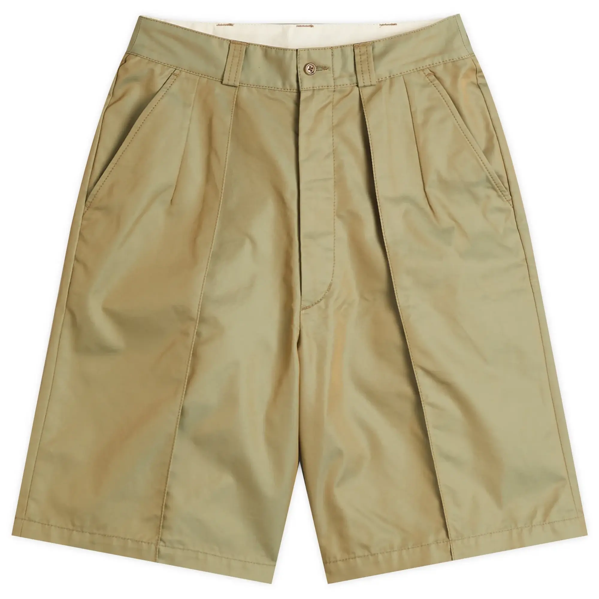 Beams Boy Women's Long Chamb Shorts Olive