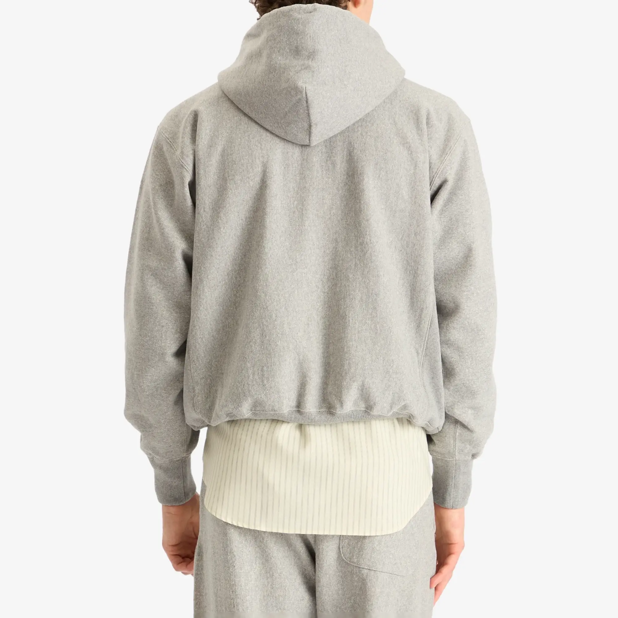 Auralee Men's Soft Jersey Hoodie Top Grey