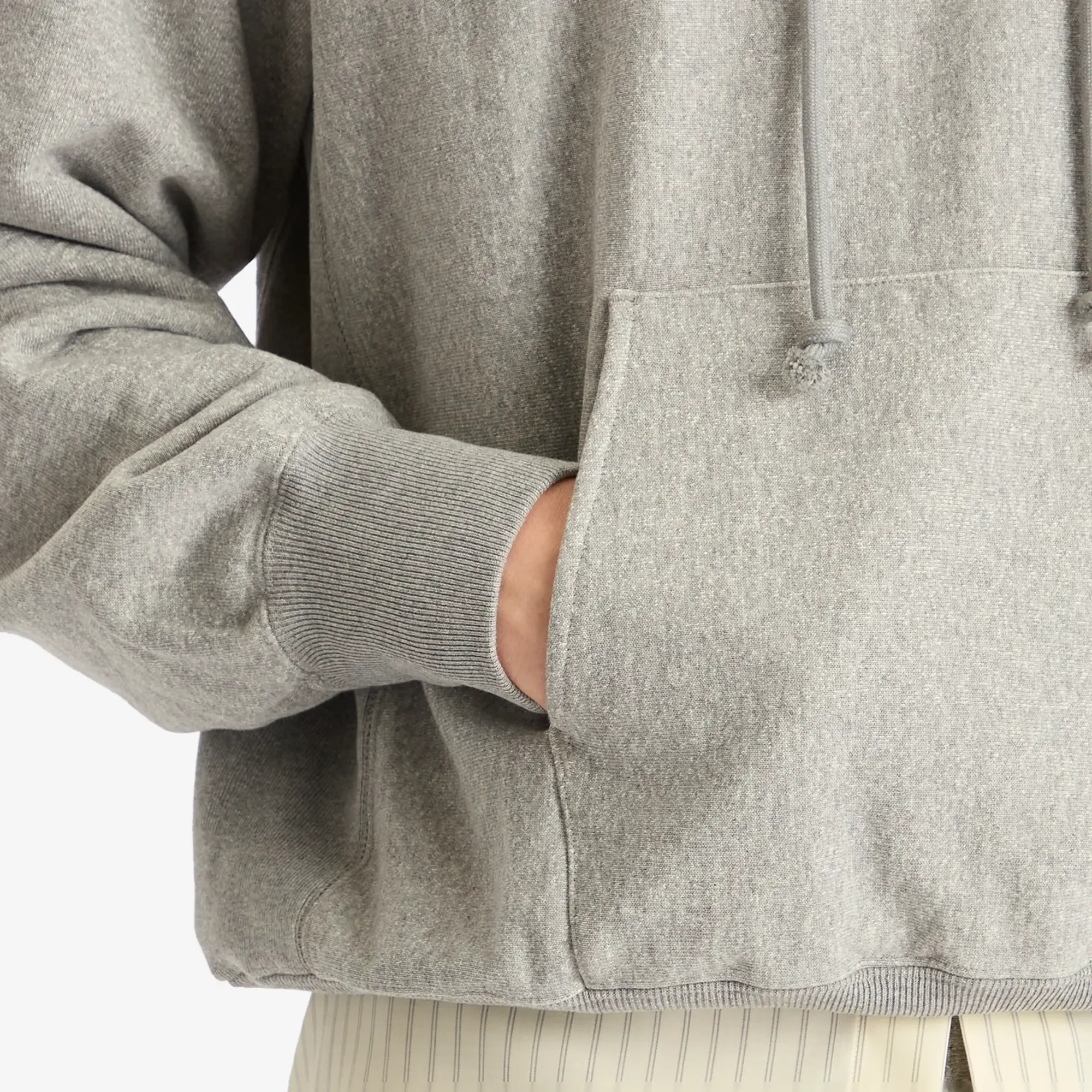 Auralee Men's Soft Jersey Hoodie Top Grey