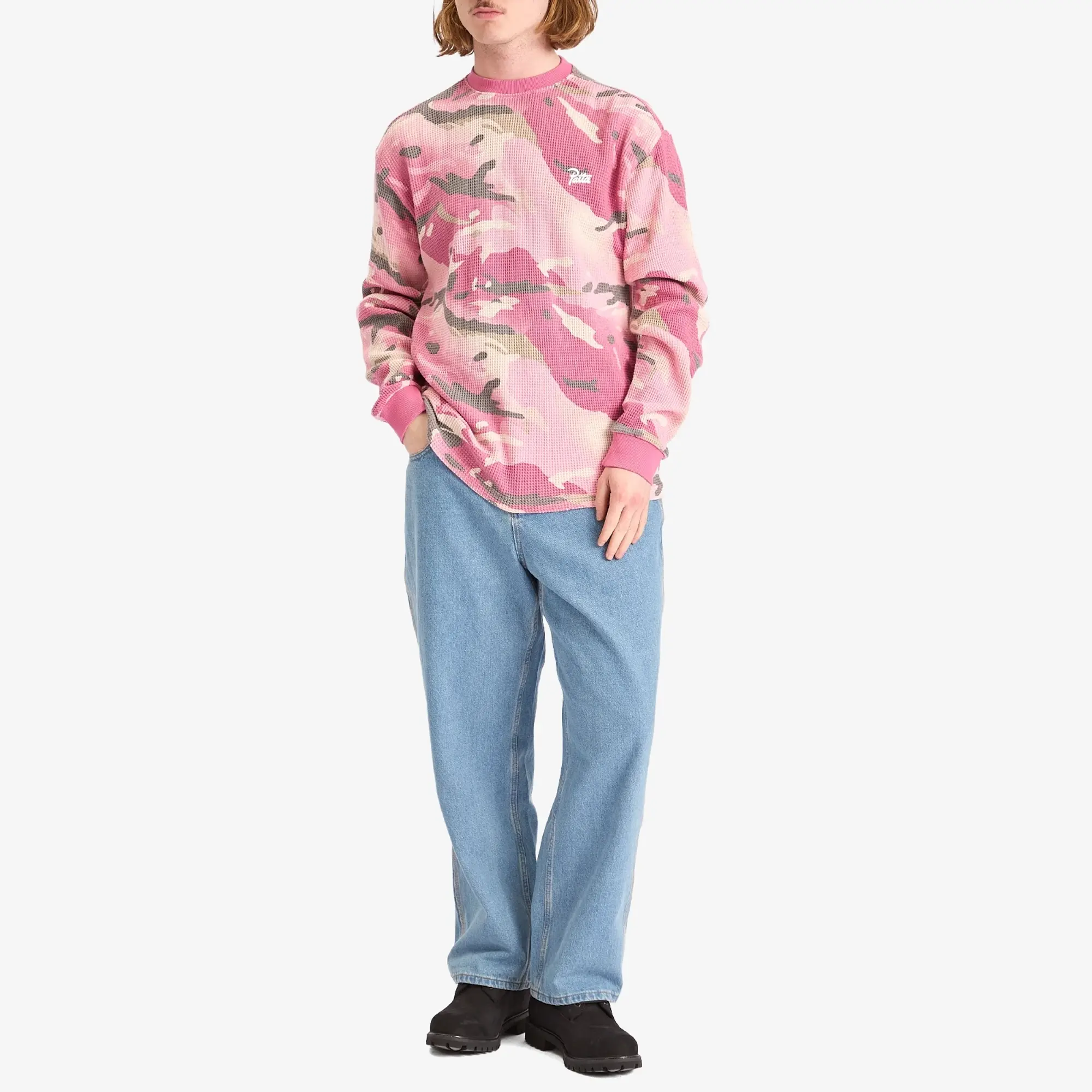 Patta Men's Cactus Flower Camo Waffle Long Sleeve T-Shirt Multi