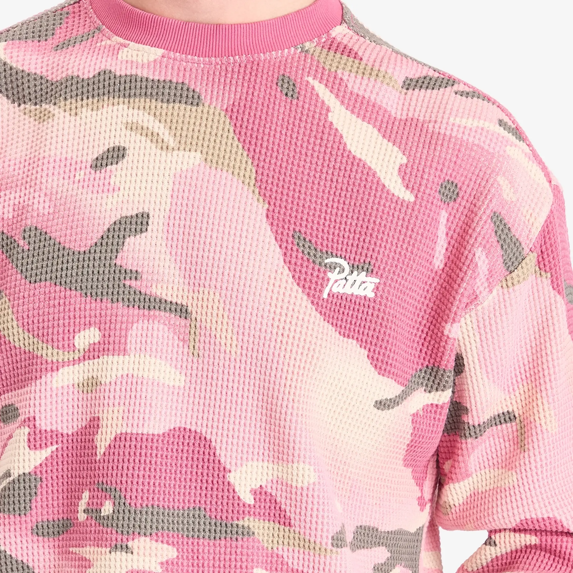 Patta Men's Cactus Flower Camo Waffle Long Sleeve T-Shirt Multi
