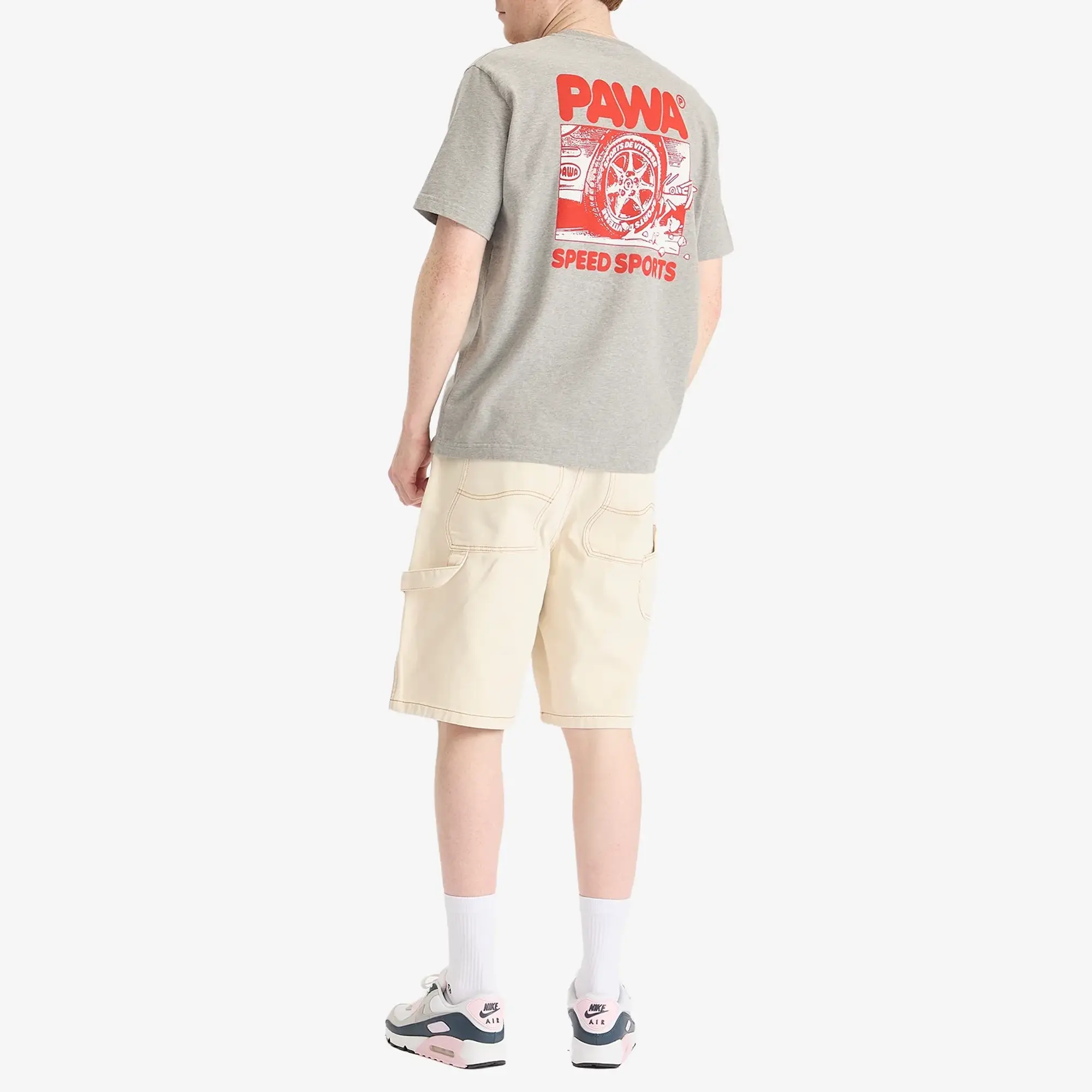 Pawa Speed Sports Men's Burnout T-Shirt Grey Marl