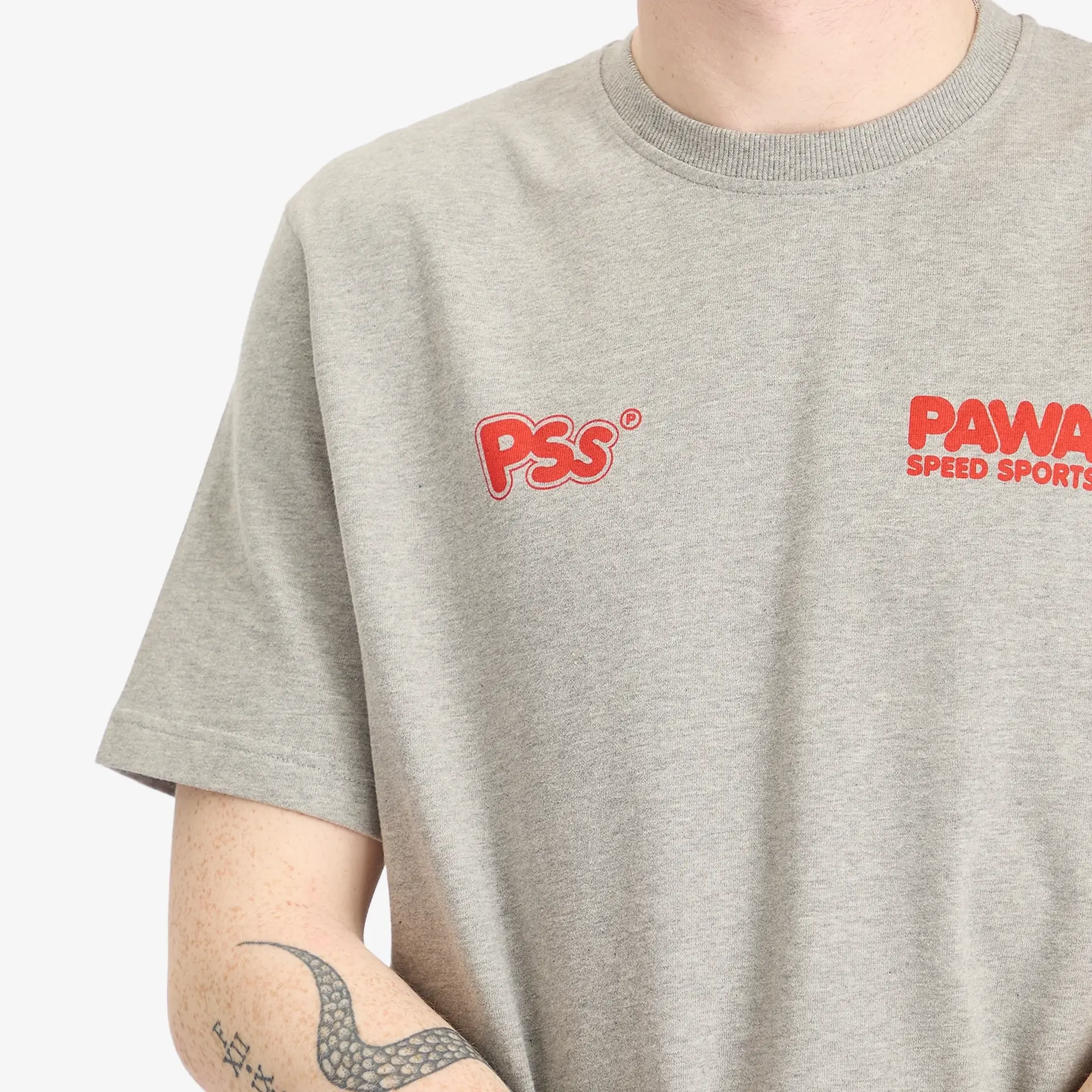 Pawa Speed Sports Men's Burnout T-Shirt Grey Marl