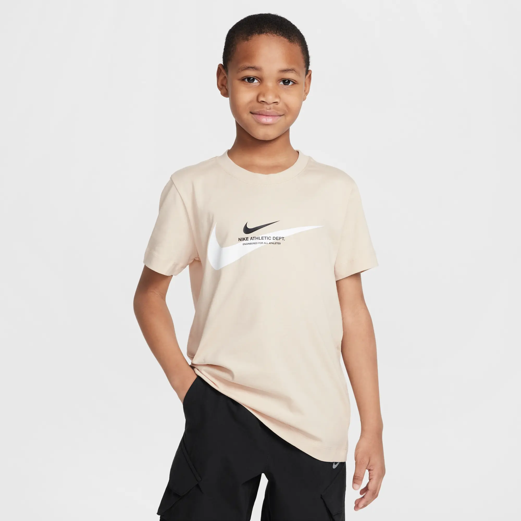 Nike Sportswear Older Kids' (Boys') T-Shirt - Brown - Fleece