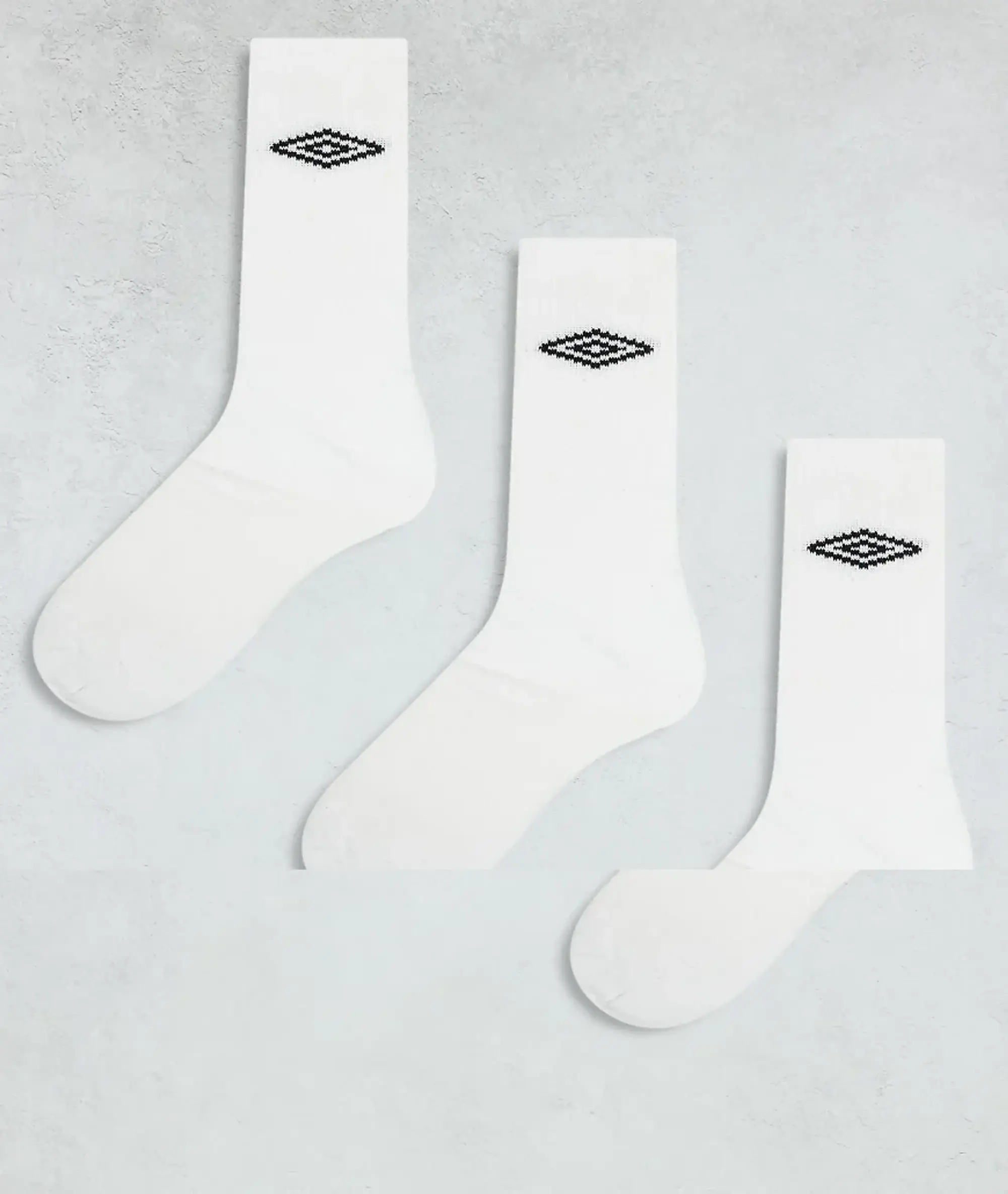 Umbro 3 Pack Crew Socks In White