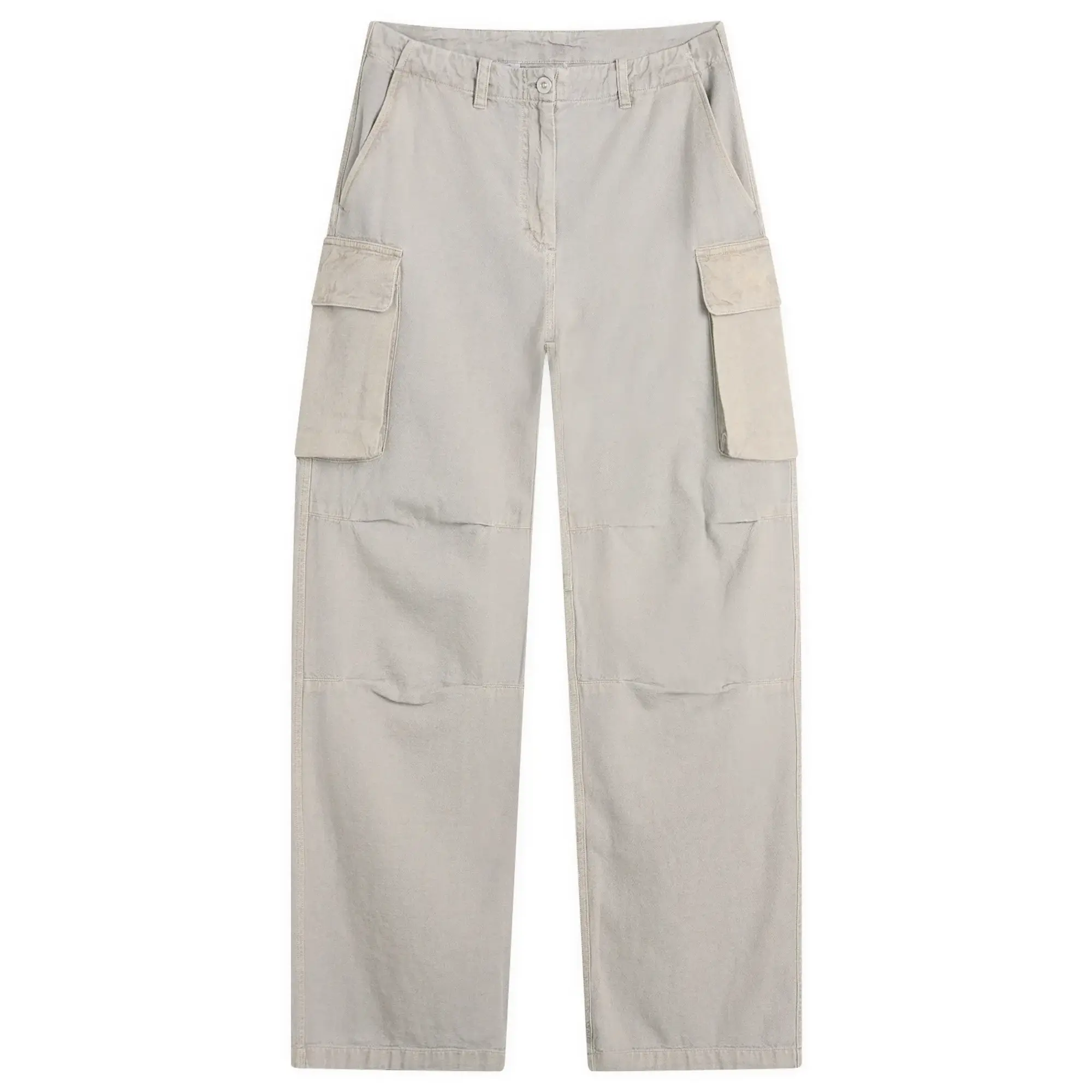 Our Legacy Women's Peak Cargo Trousers Stone Gravel Draping Canvas