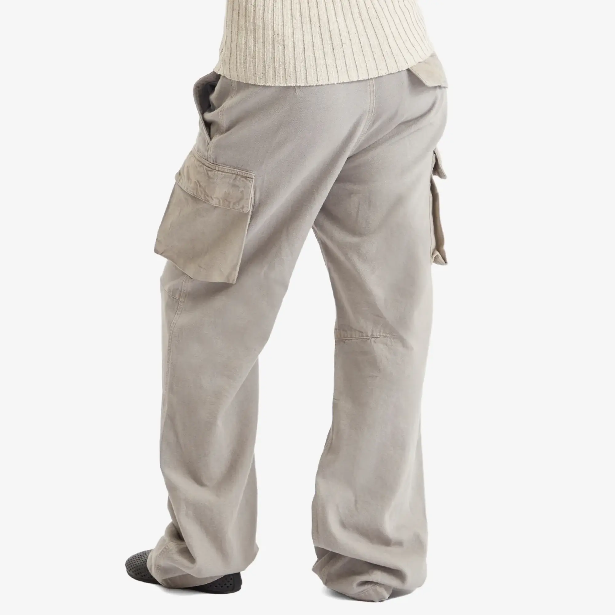 Our Legacy Women's Peak Cargo Trousers Stone Gravel Draping Canvas
