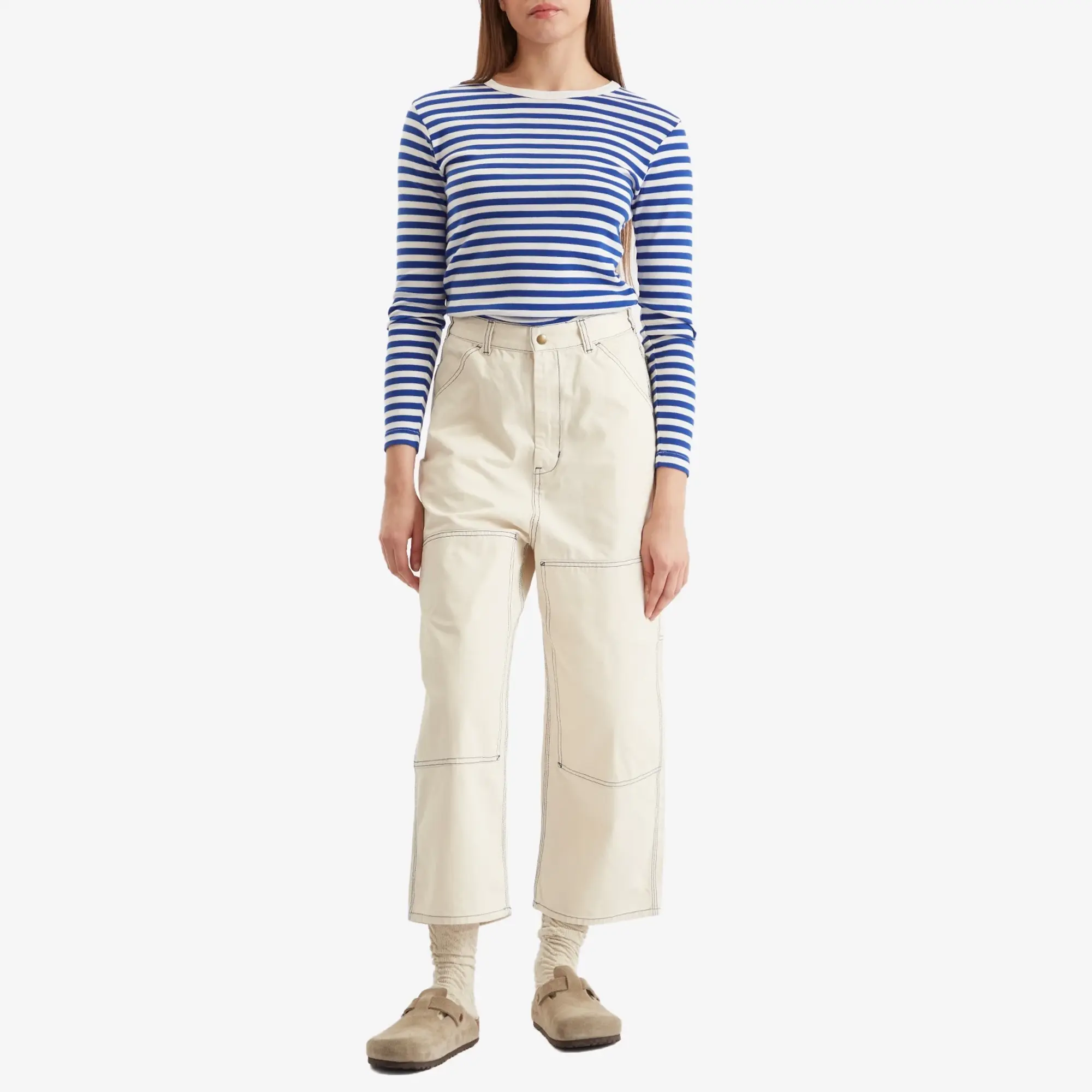 Beams Boy Women's Long Sleeve Striped T-Shirt Blue/White