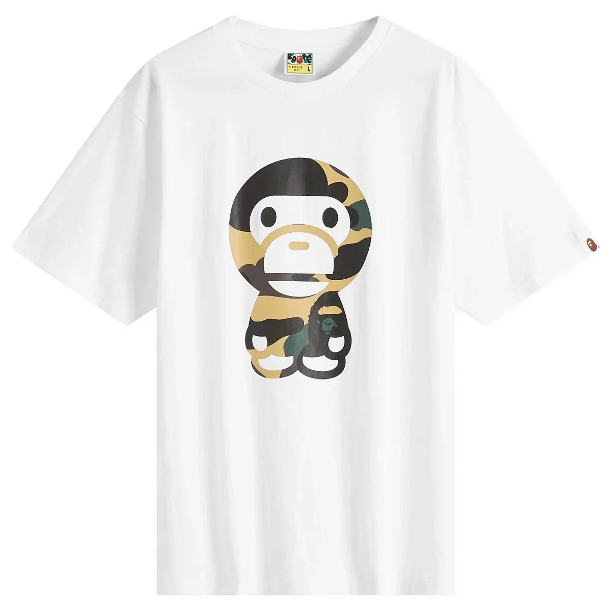 A Bathing Ape Men's Giant 1St Camo Big Babyilo Tee White X Yellow