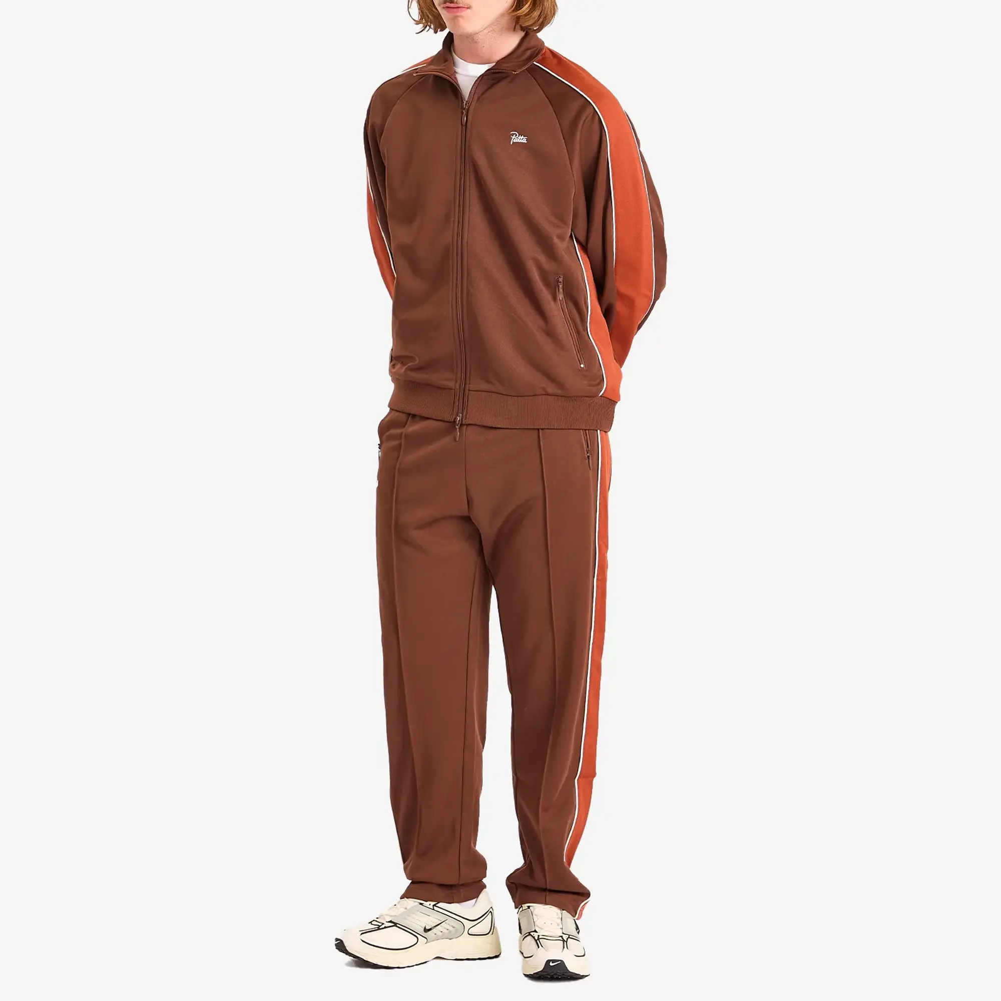 Patta Men's Tricot Track Jacket Chestnut