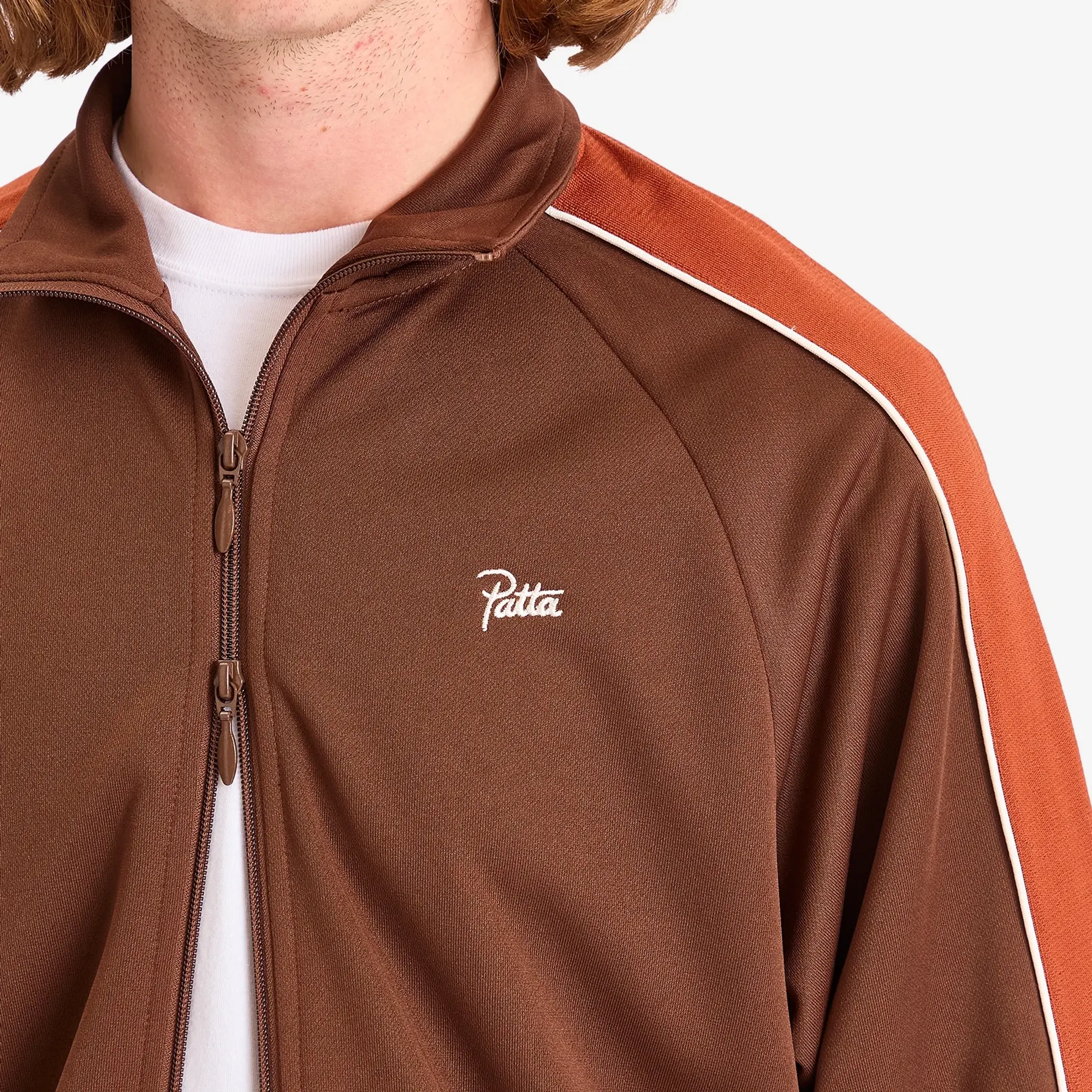 Patta Men's Tricot Track Jacket Chestnut