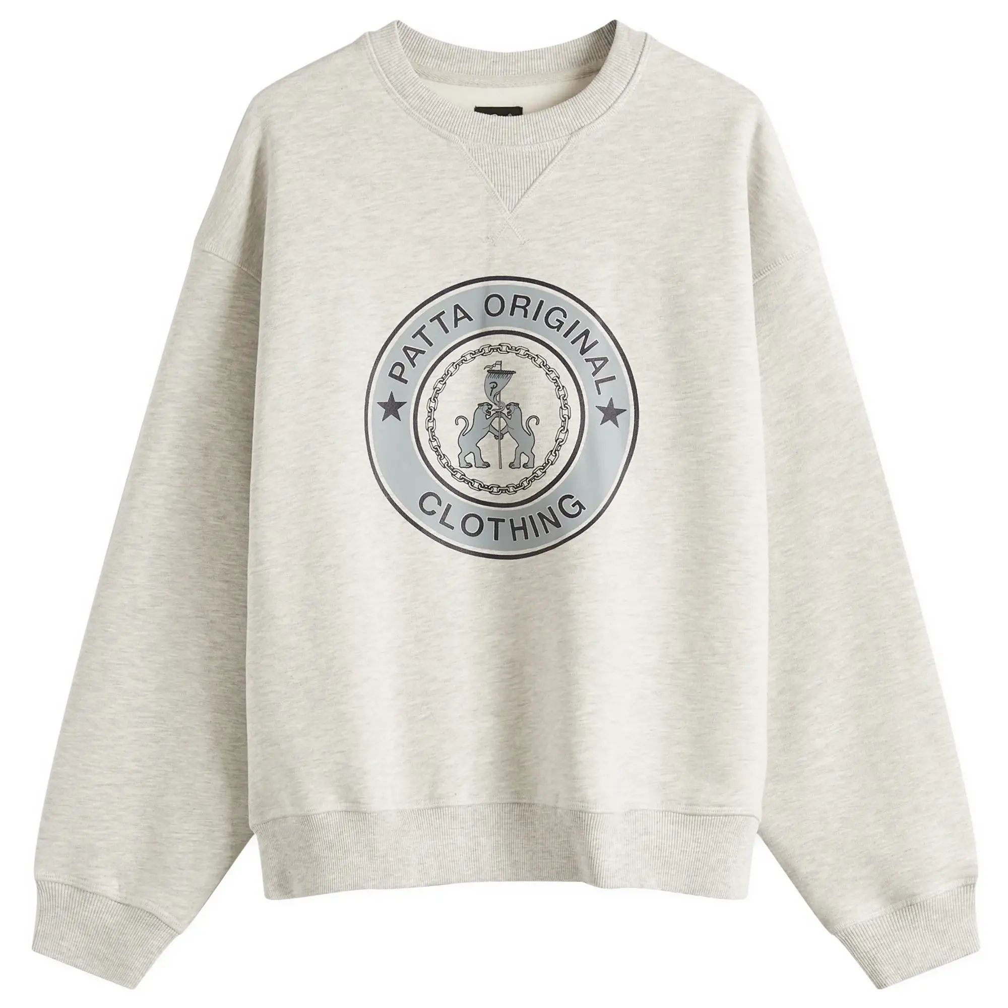 Sweatshirt Patta Marina Crewneck Sweater Unisex Light Grey Melange M
