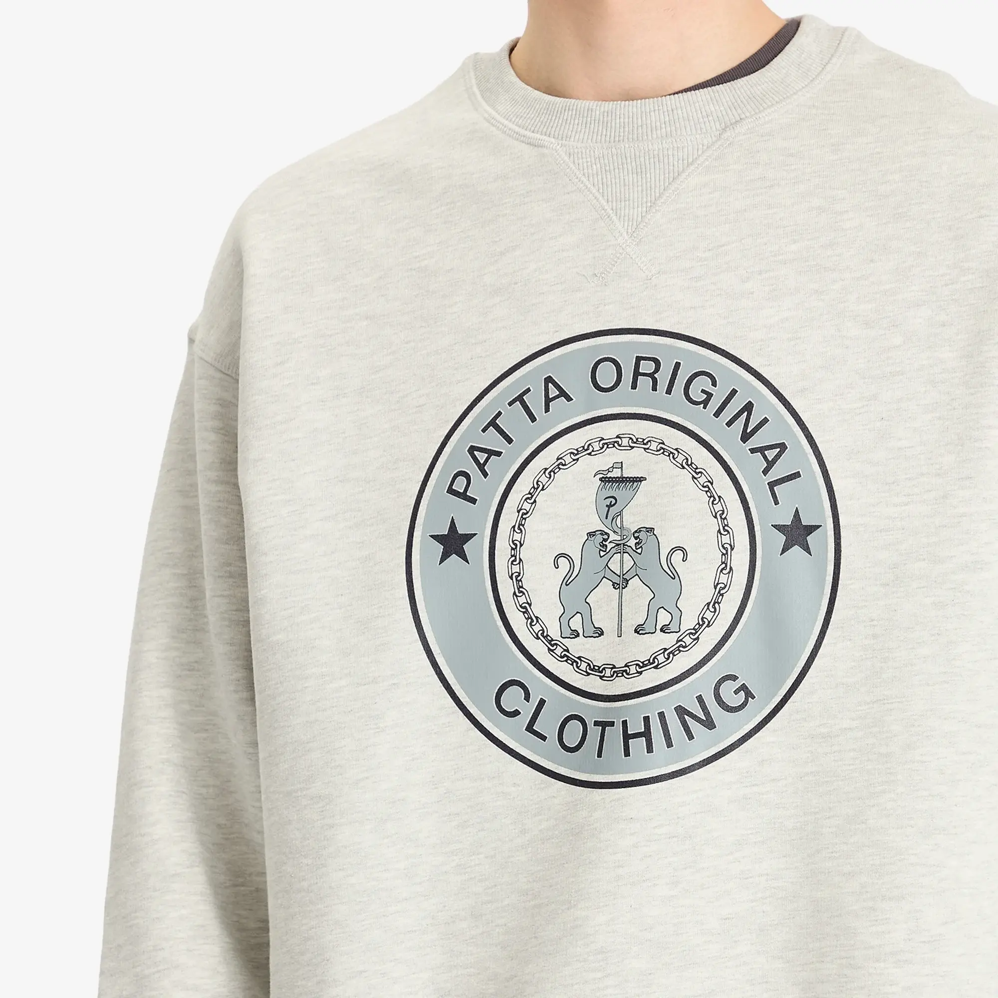Sweatshirt Patta Marina Crewneck Sweater Unisex Light Grey Melange M