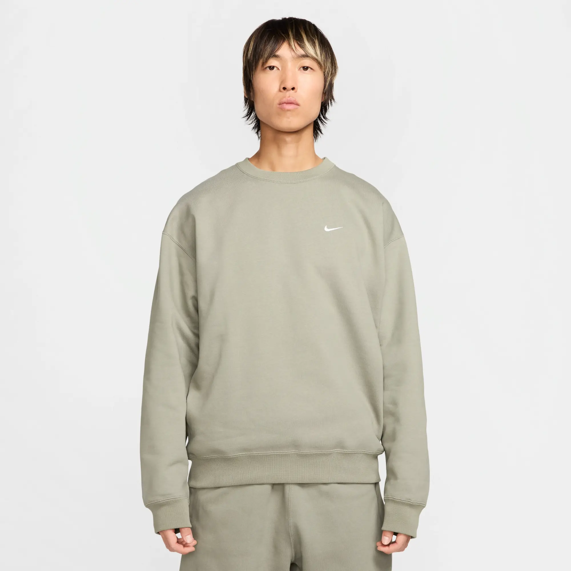 Nike Solo Swoosh Men's Fleece Crew - Green - Cotton/Polyester