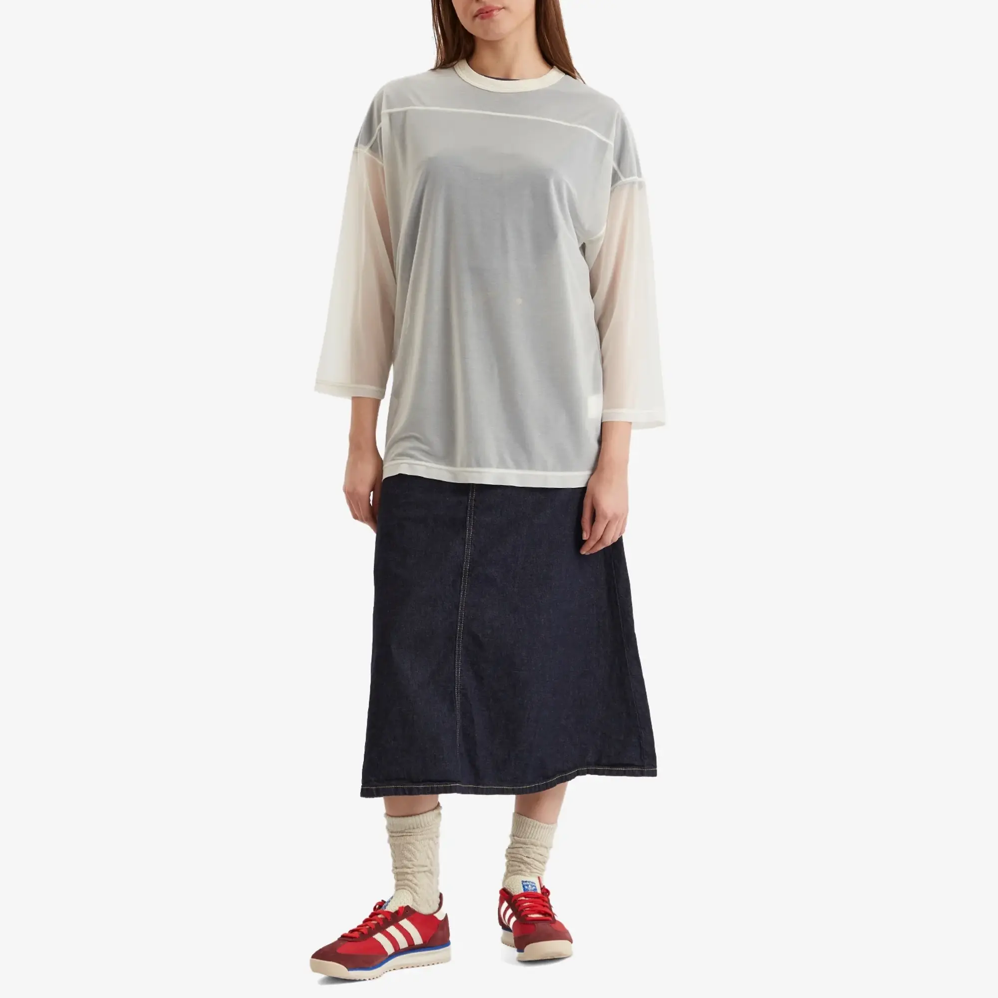Beams Boy Women's Sheer Football Top Off White