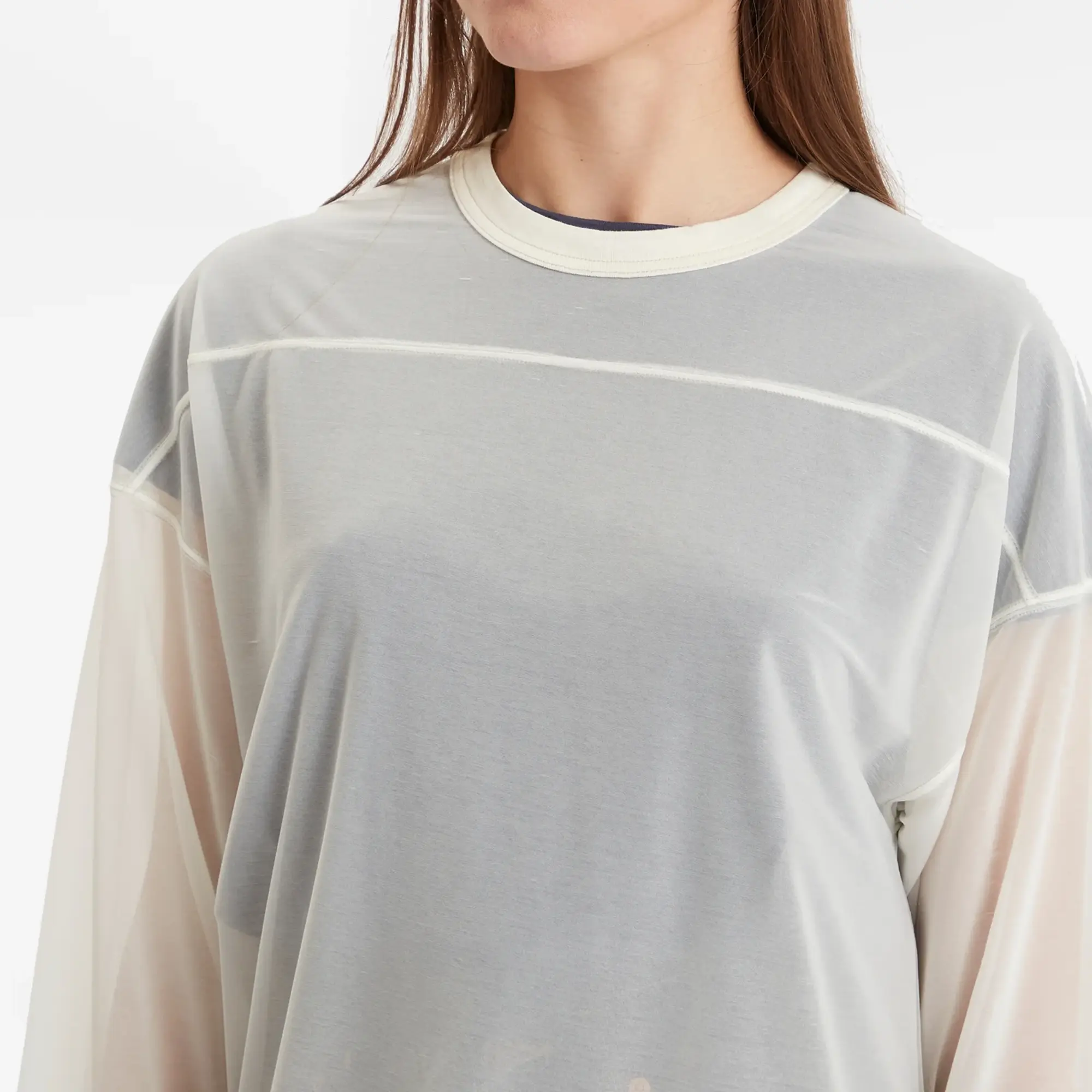 Beams Boy Women's Sheer Football Top Off White