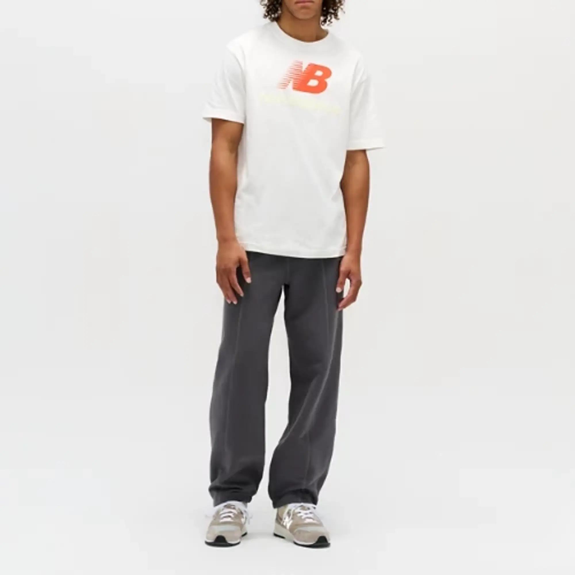 New Balance Men's Made in USA Graphic T-Shirt in White Cotton Jersey