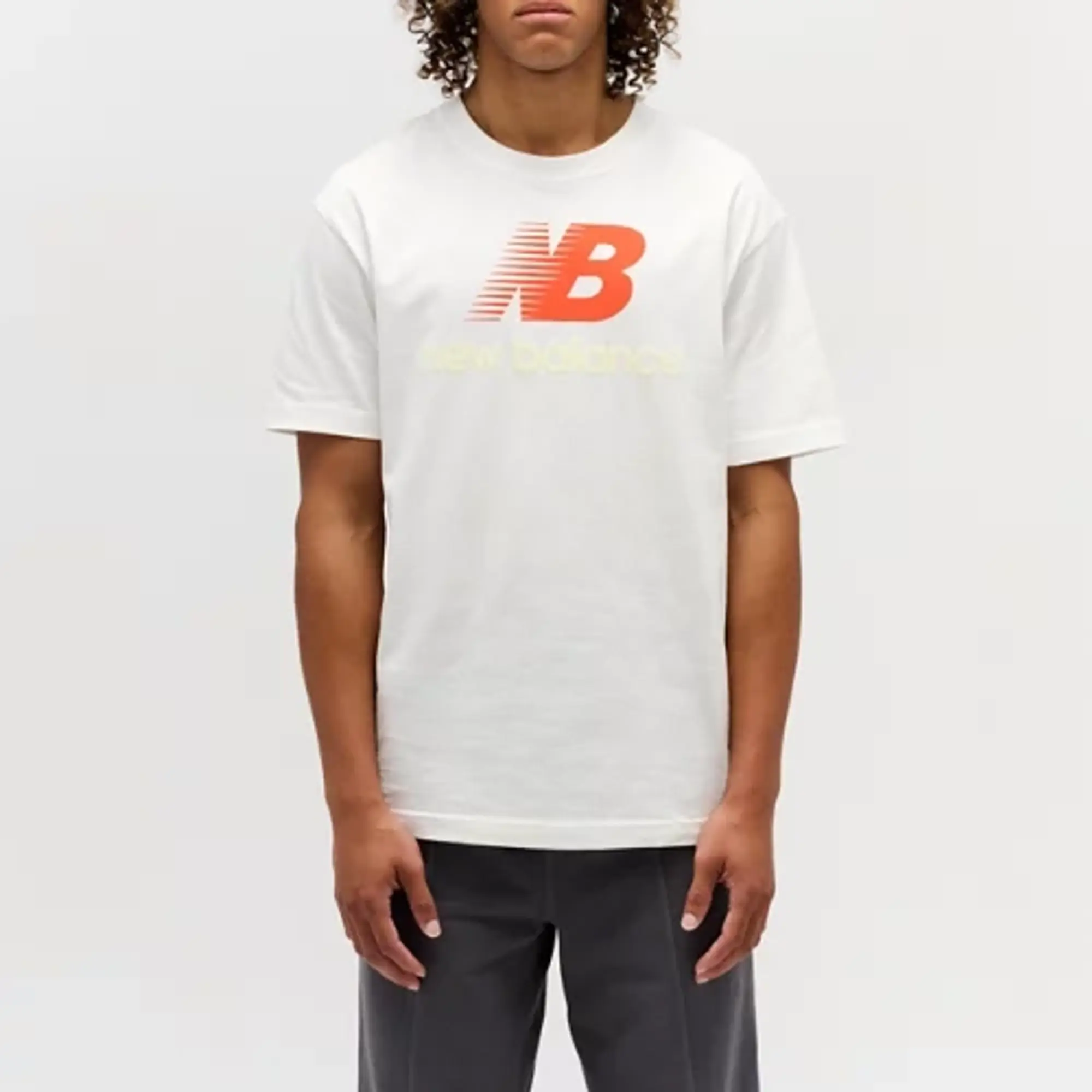 New Balance Men's Made in USA Graphic T-Shirt in White Cotton Jersey