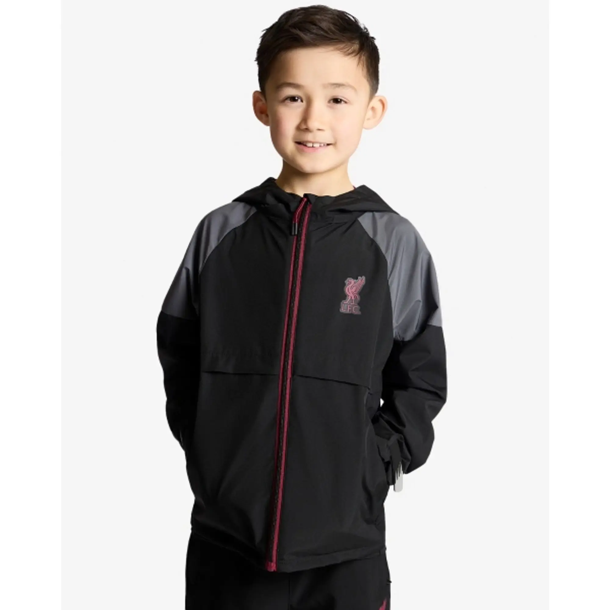 Liverpool FC LFC Juniors Funnel Windcheater Black