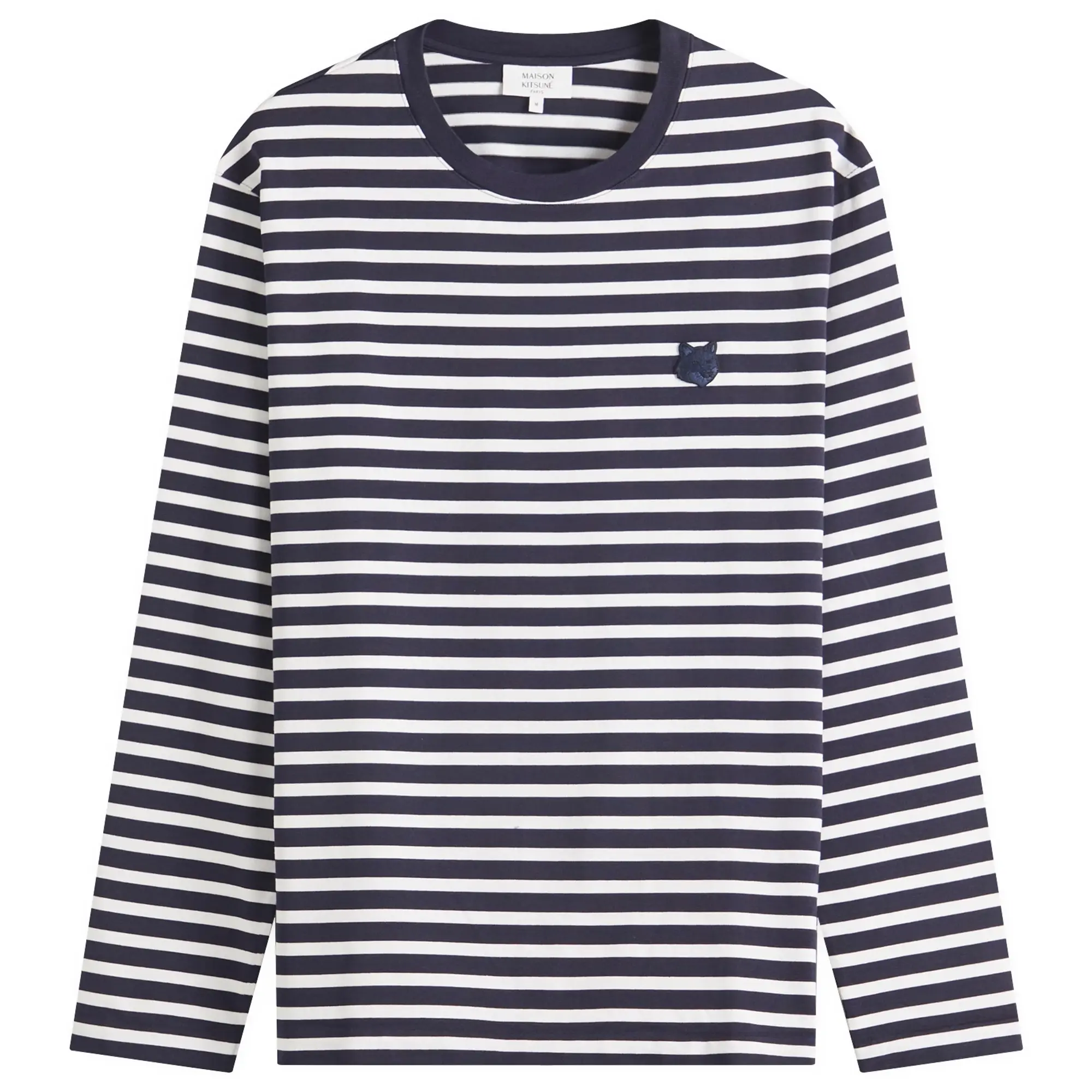 Maison Kitsuné Maison Kitsune Bold Fox Head Patch Comfort Mariner Long Slee Navy Stripes