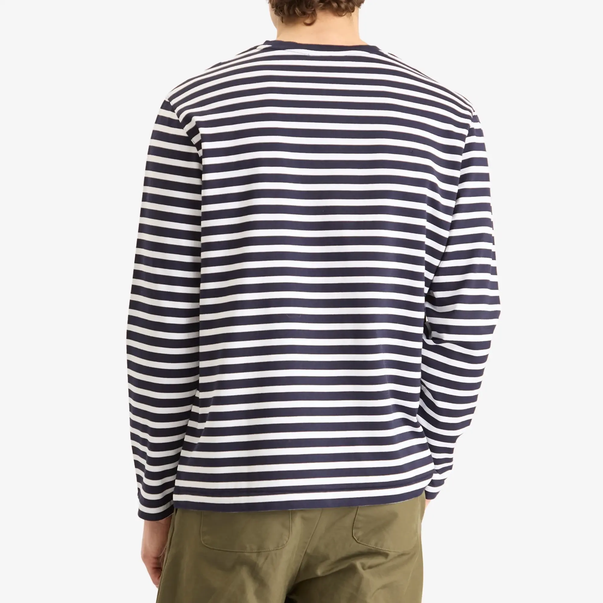 Maison Kitsuné Maison Kitsune Bold Fox Head Patch Comfort Mariner Long Slee Navy Stripes