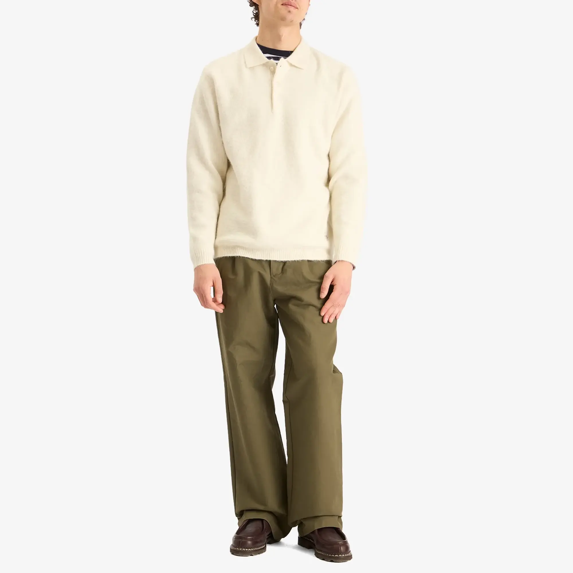 Maison Kitsuné Maison Kitsune Bold Fox Head Patch Comfort Mariner Long Slee Navy Stripes