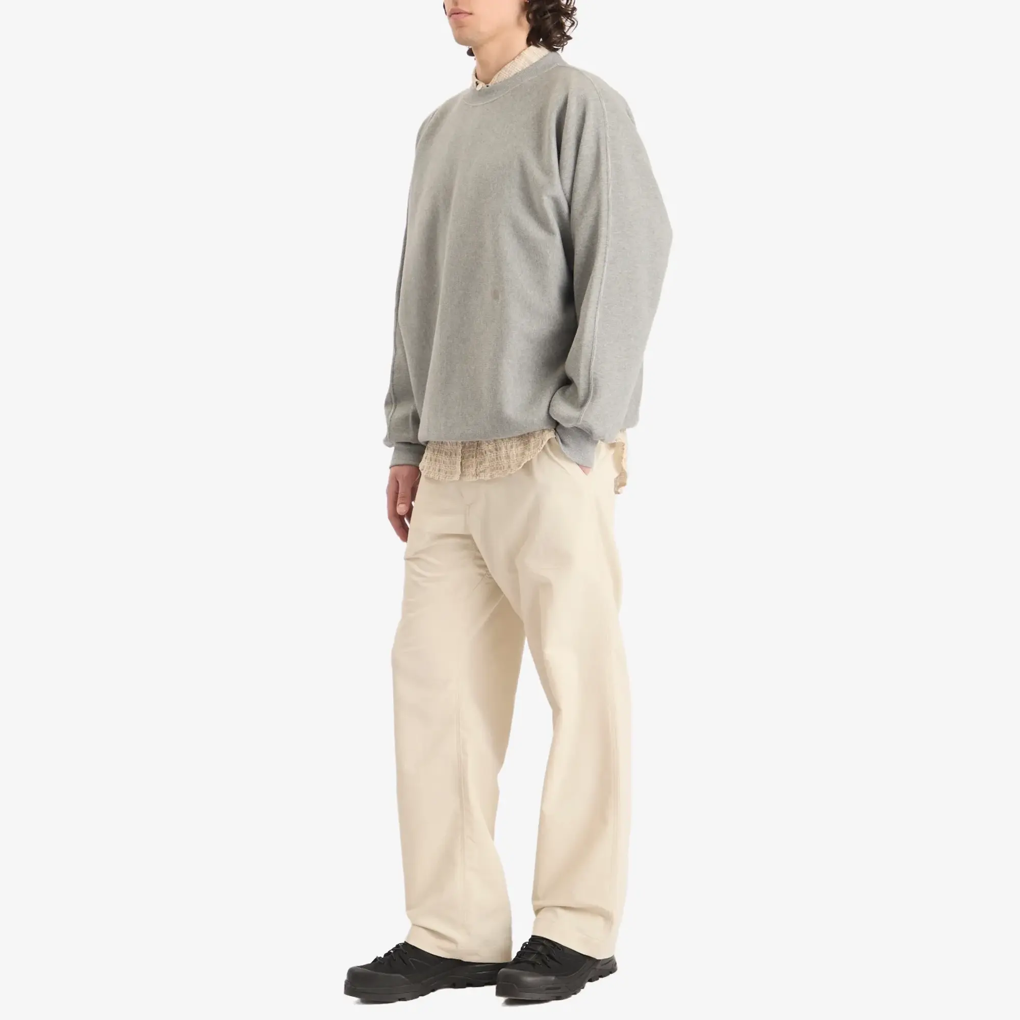 Nanamica Men's Crew Neck Sweatshirt Heather Grey