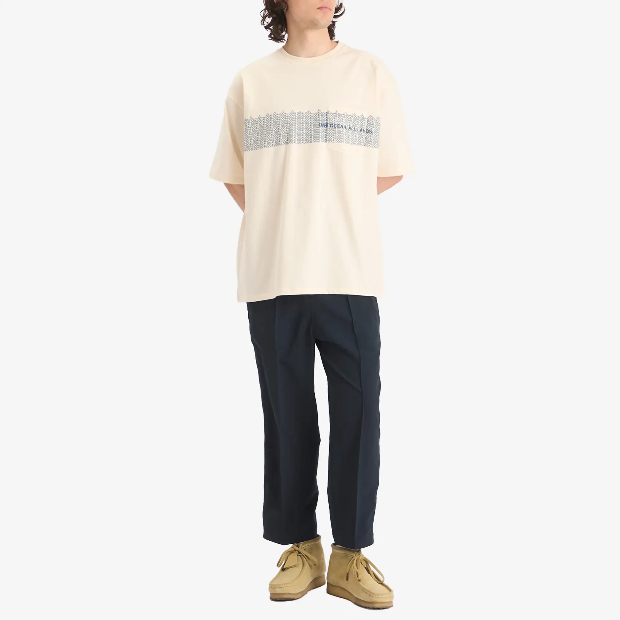 Nanamica Men's OOAL Graphic Pocket T-Shirt Ivory