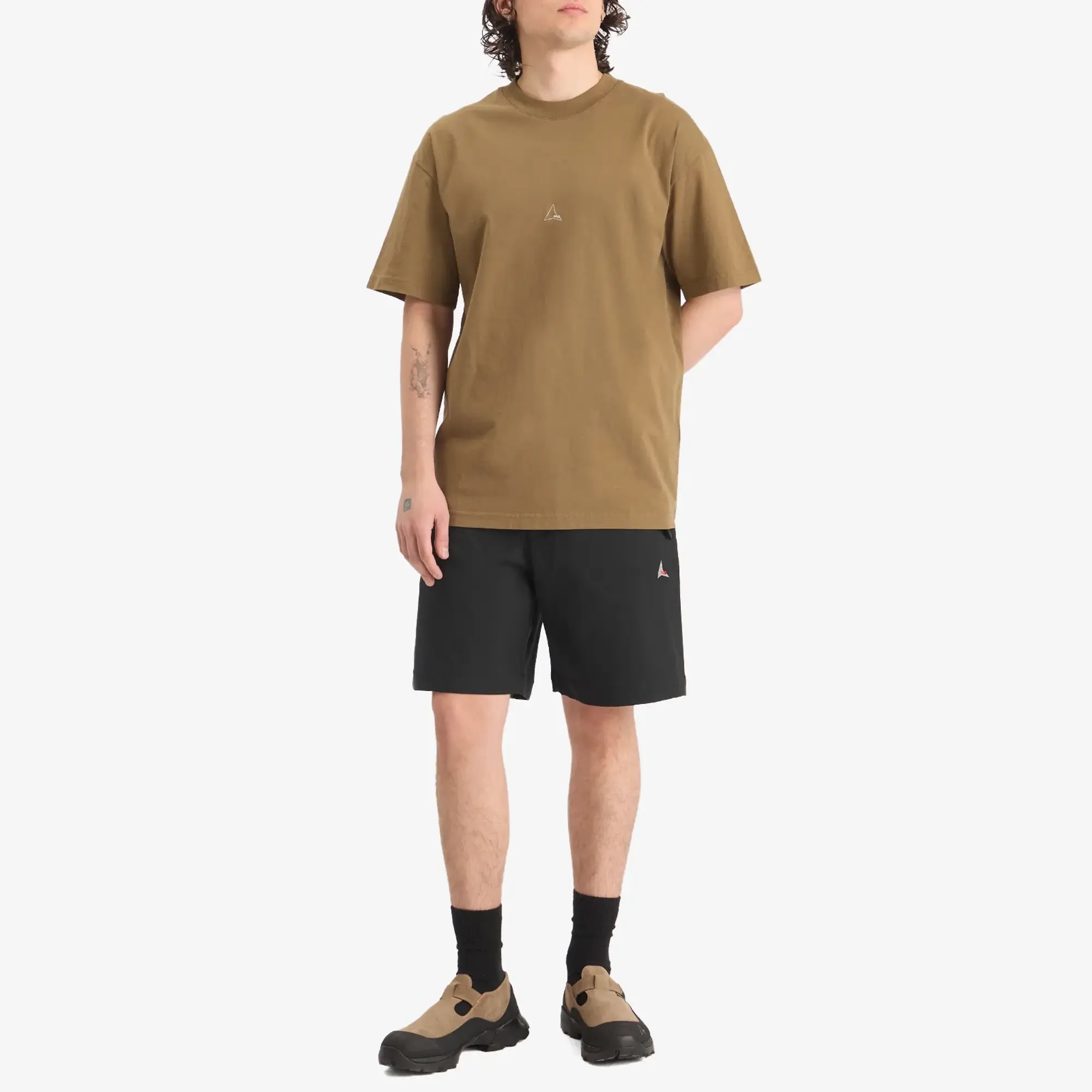 ROA Men's Logo T-Shirt Brown Olive