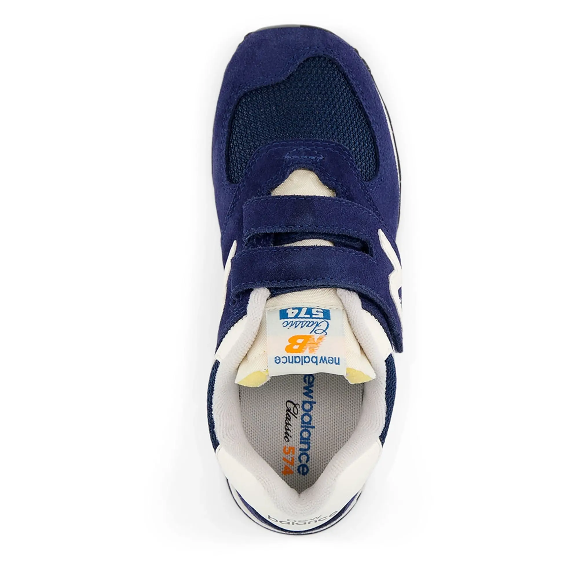New Balance Kids' 574 HOOK & LOOP in Blue/Red Leather