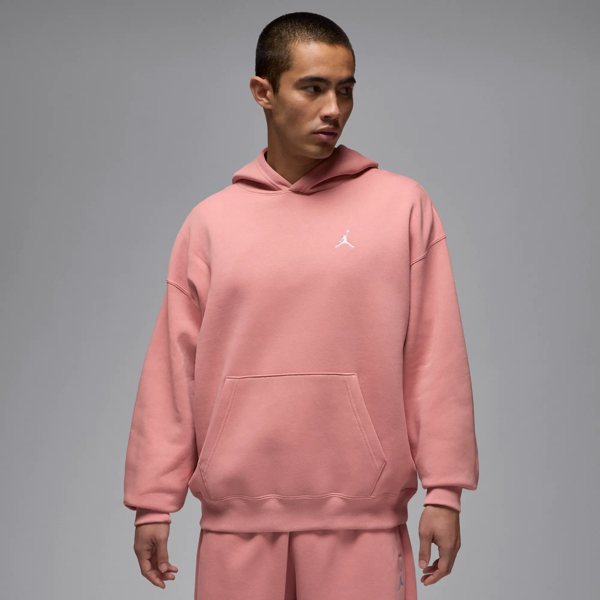 Nike Jordan Brooklyn Fleece Men's Oversized Pullover Hoodie - Pink - Fleece