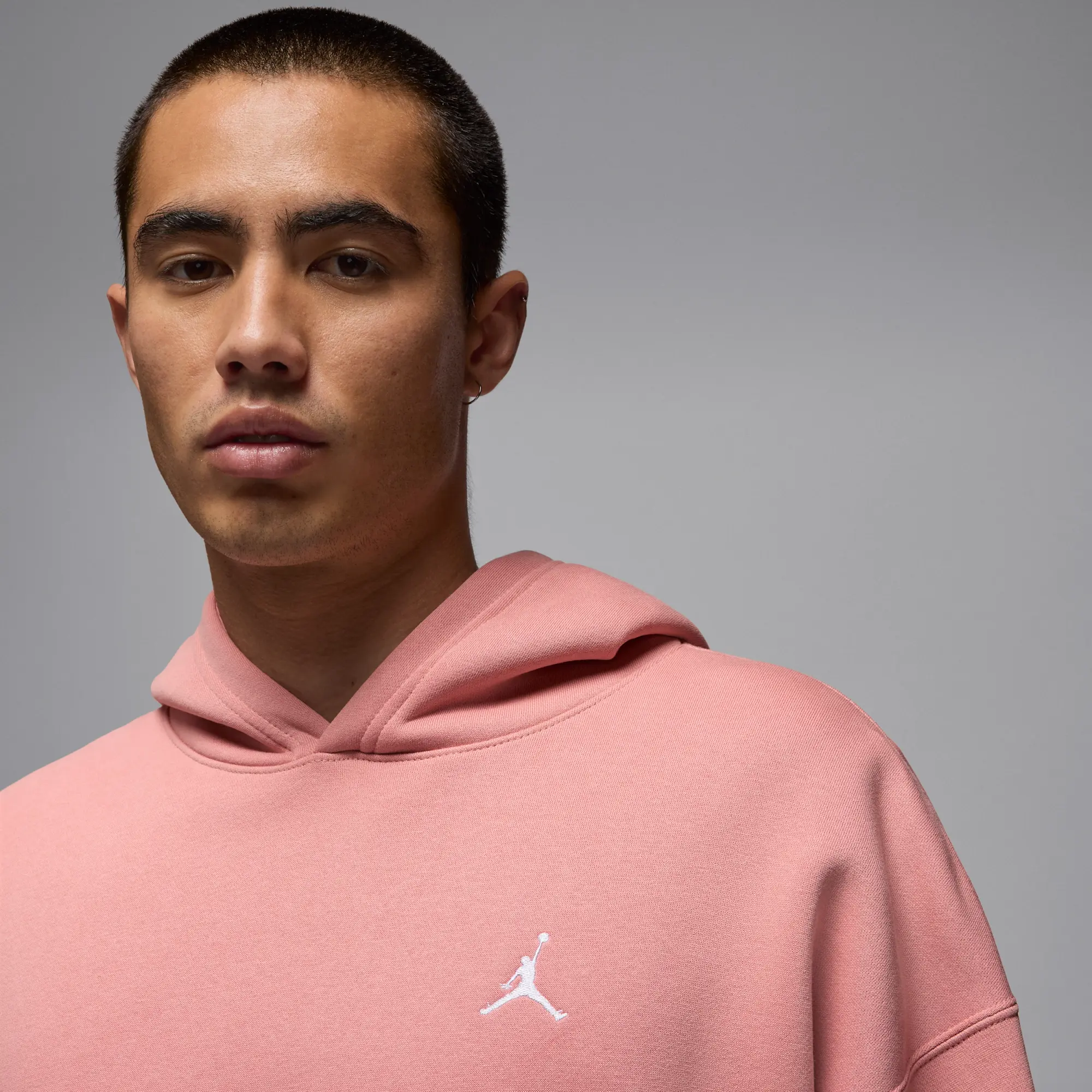 Nike Jordan Brooklyn Fleece Men's Oversized Pullover Hoodie - Pink - Fleece