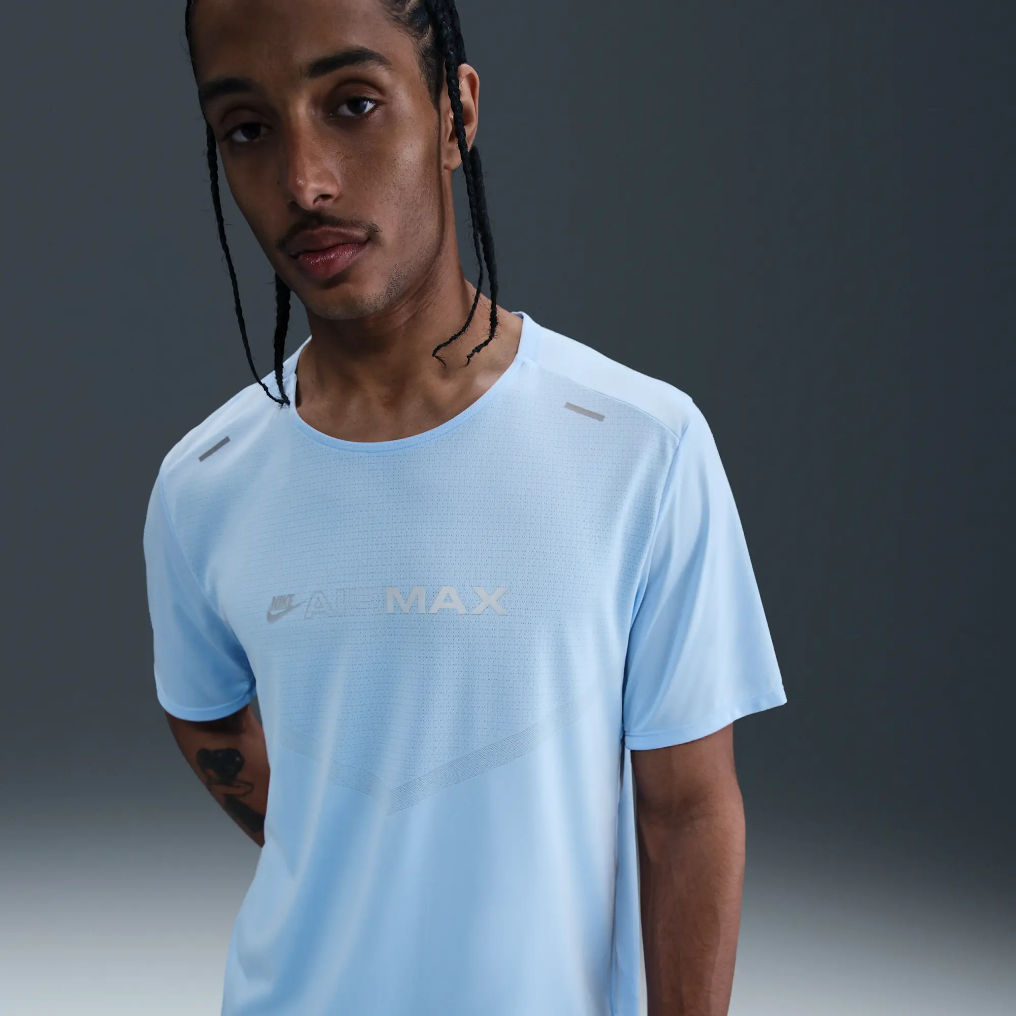 Nike Air Max Men's Dri-FIT T-Shirt - Blue - Sustainable Materials