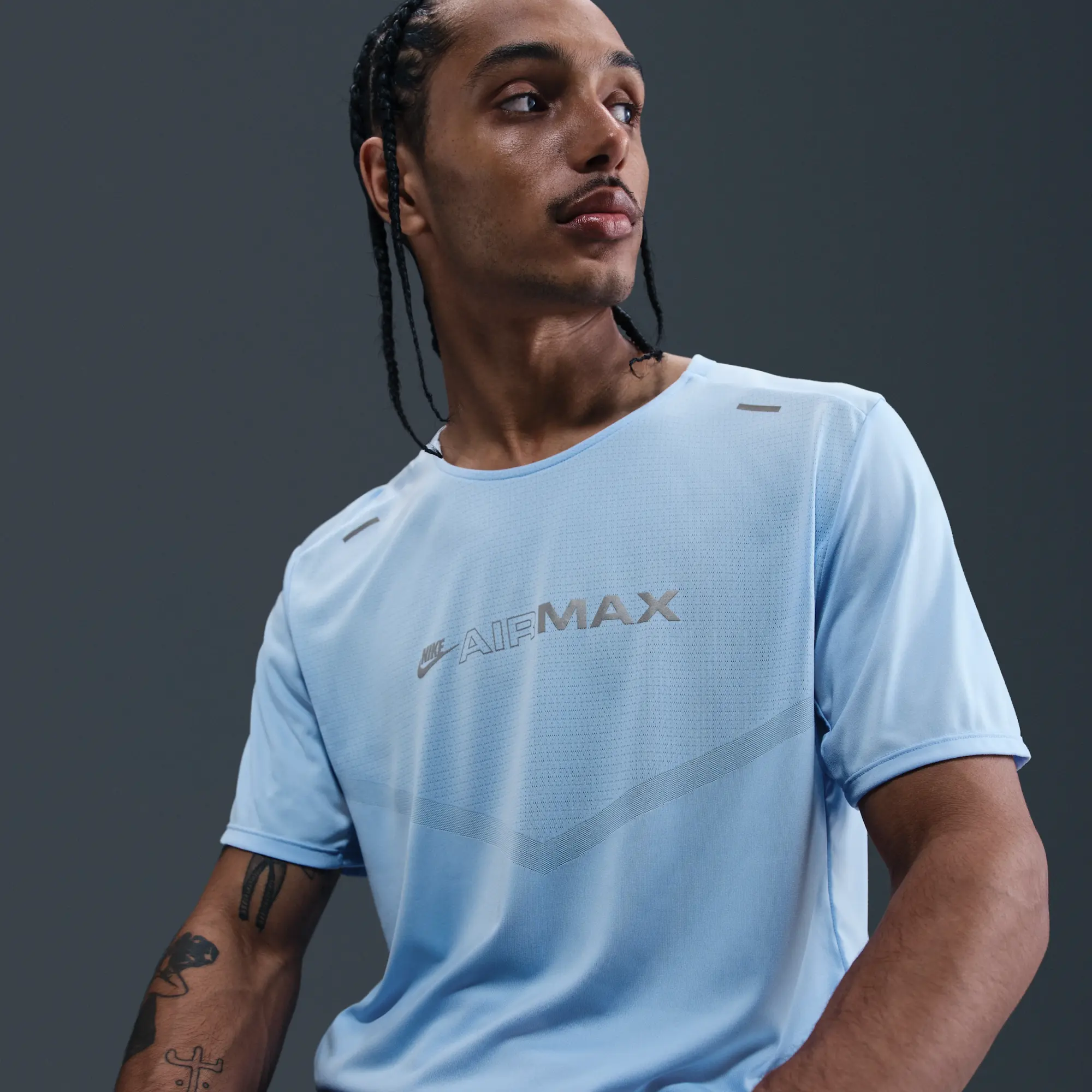 Nike Air Max Men's Dri-FIT T-Shirt - Blue - Sustainable Materials