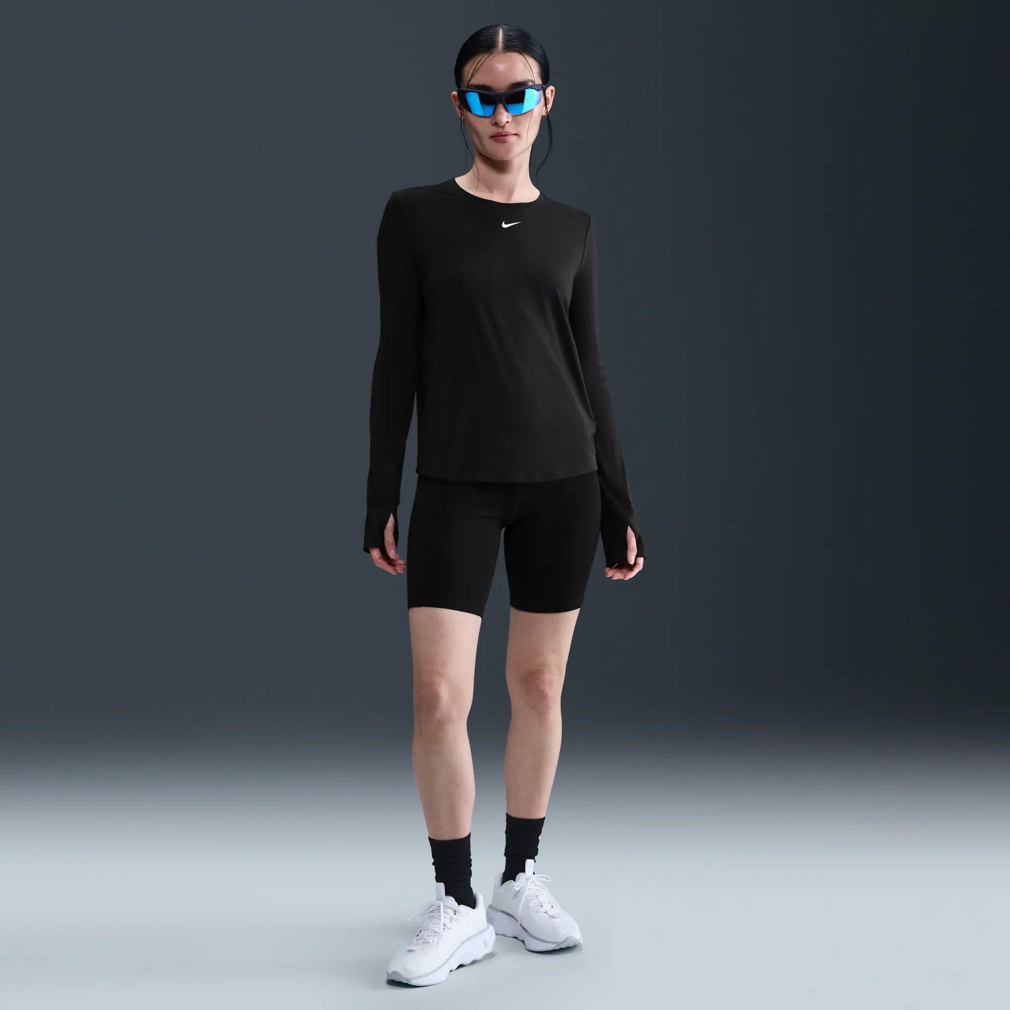 Nike One Classic Women's Dri-FIT Long-Sleeve Top - Black - Sustainable Materials