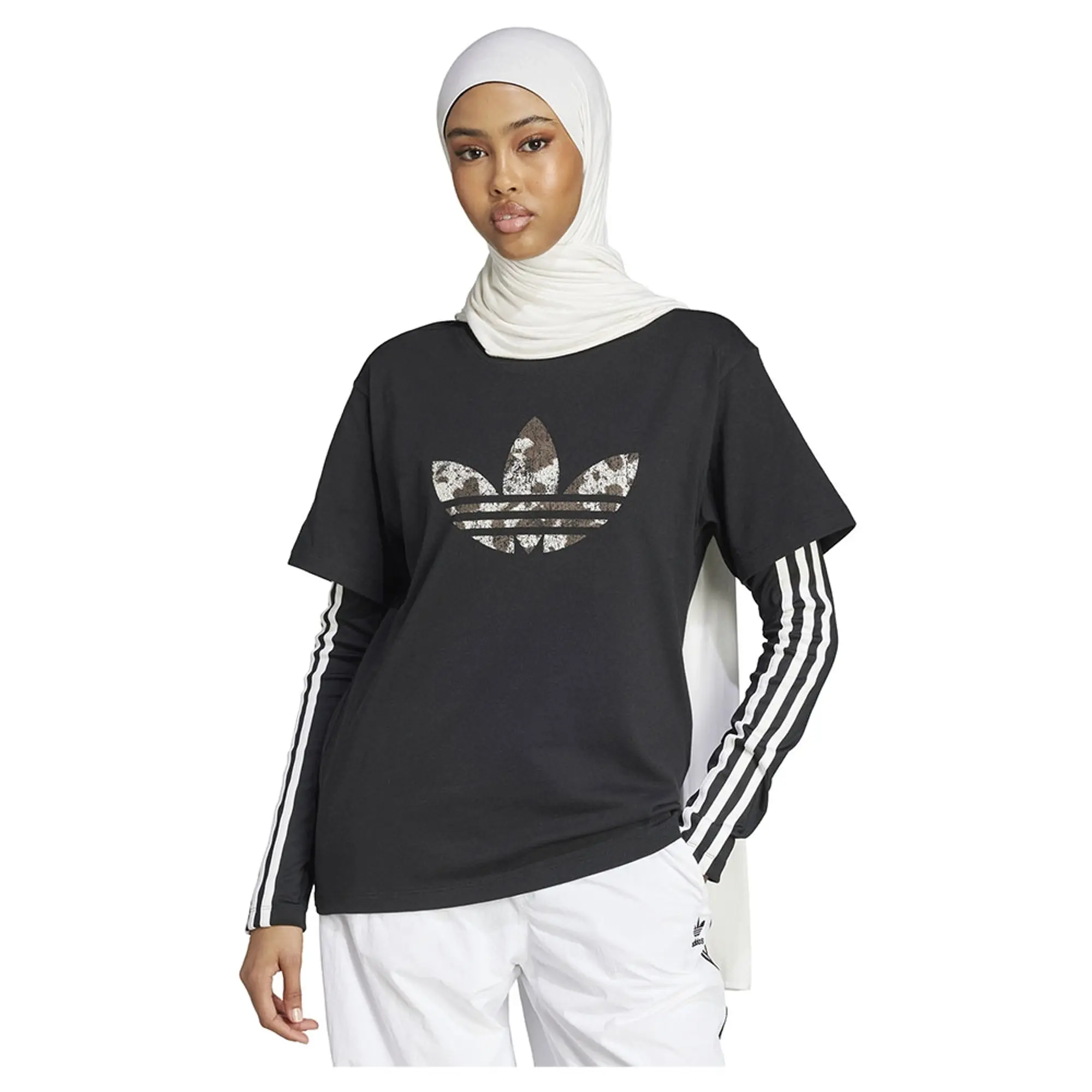 adidas Originals Western Trefoil Boyfriend T-Shirt - Black - Womens