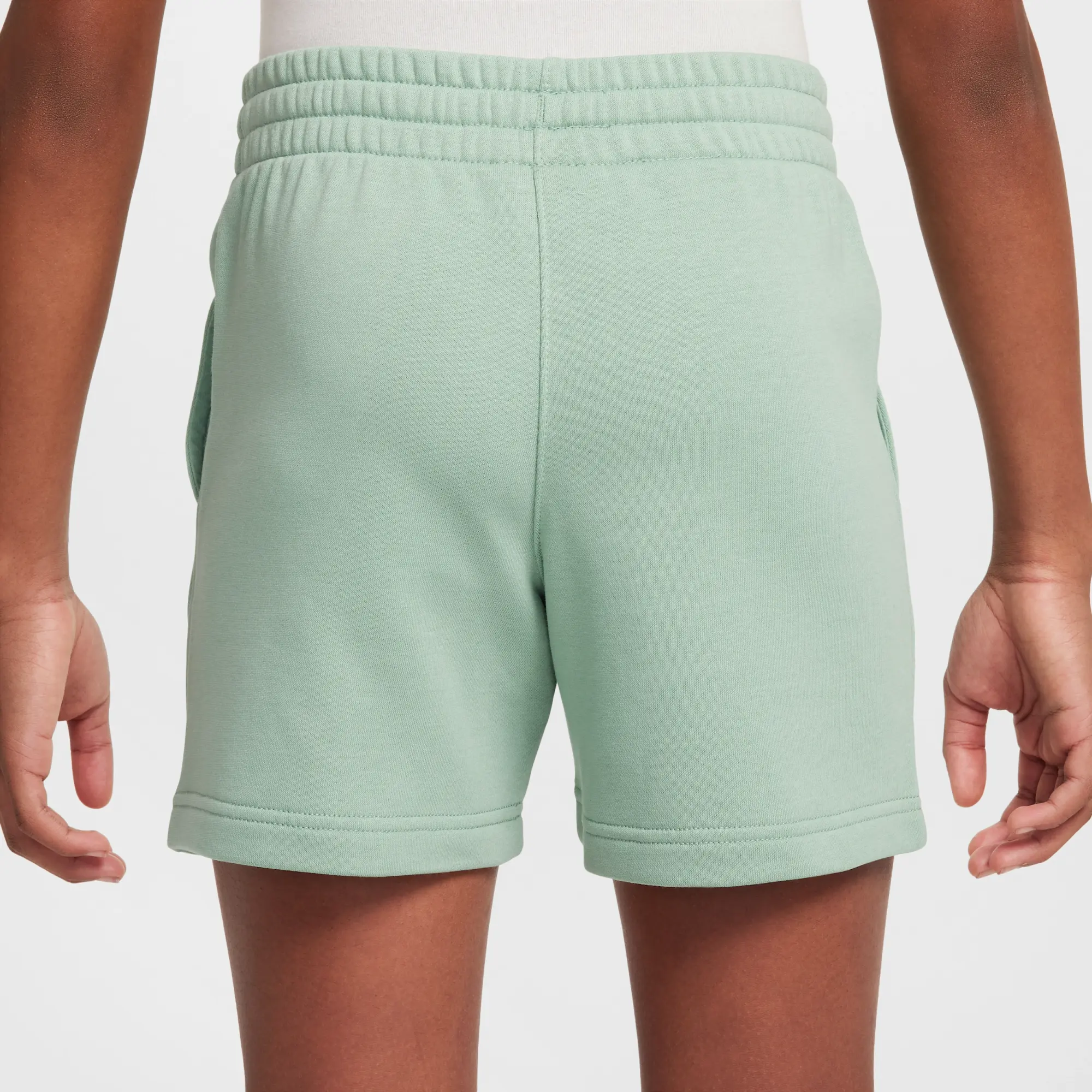 Nike Sportswear Club Fleece Older Kids' (Girls') 13cm (approx.) French Terry Shorts - Green - Cotton/Polyester