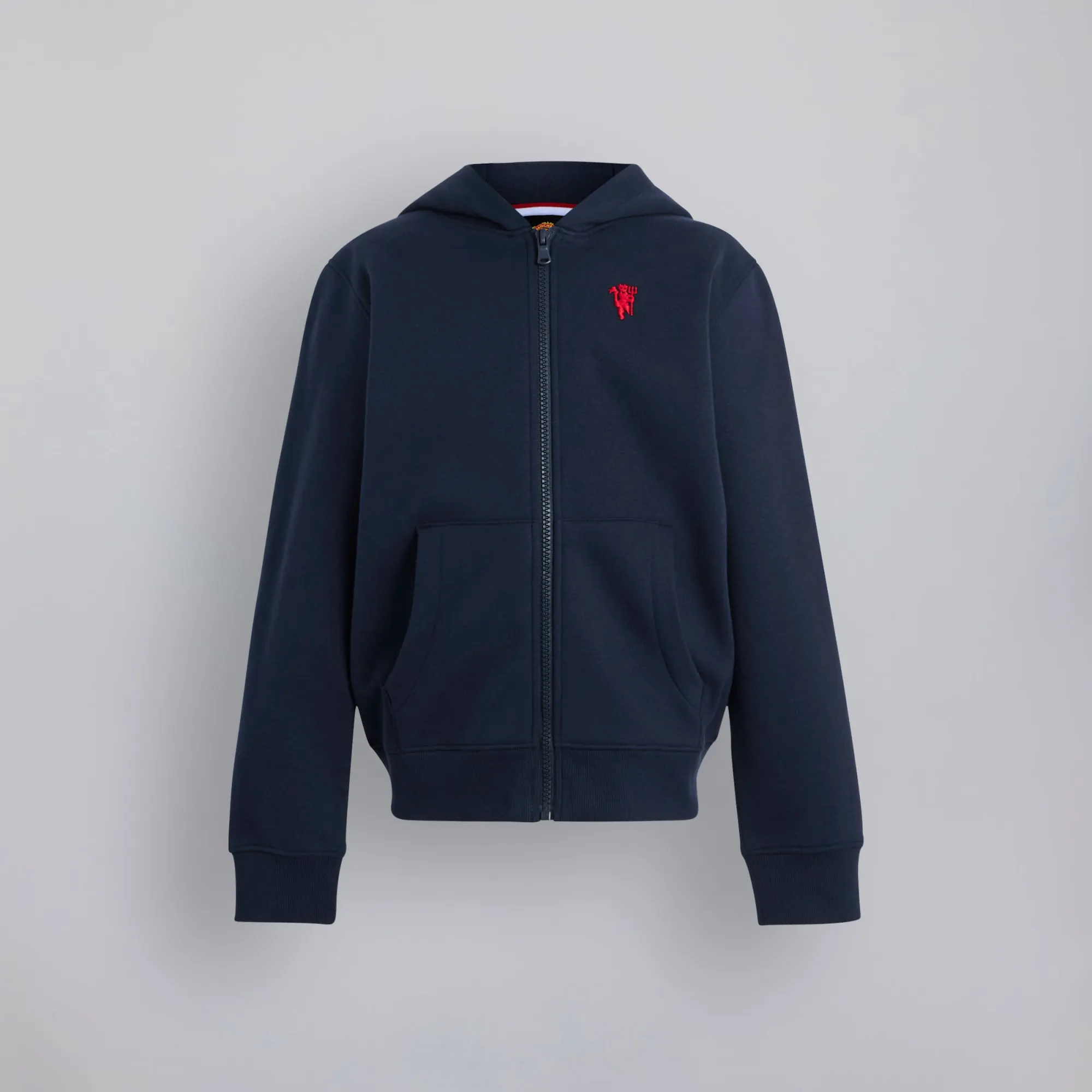 Manchester United Kids Devil Emblem Full Zip Hoodie Navy