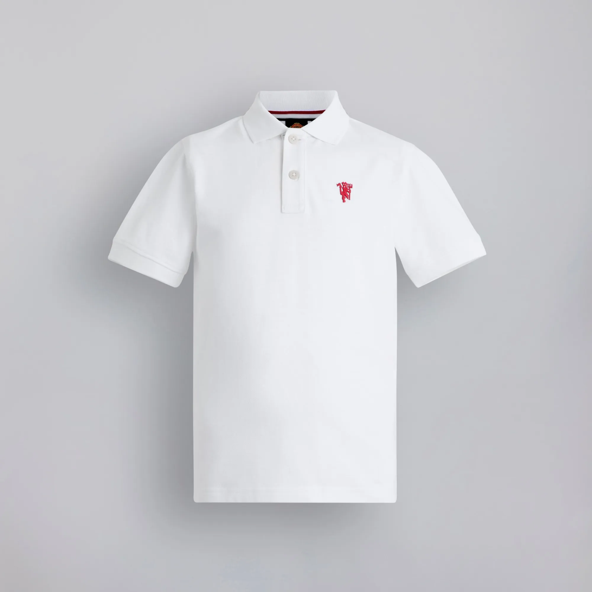 Manchester United Kids Devil Emblem Polo Shirt White