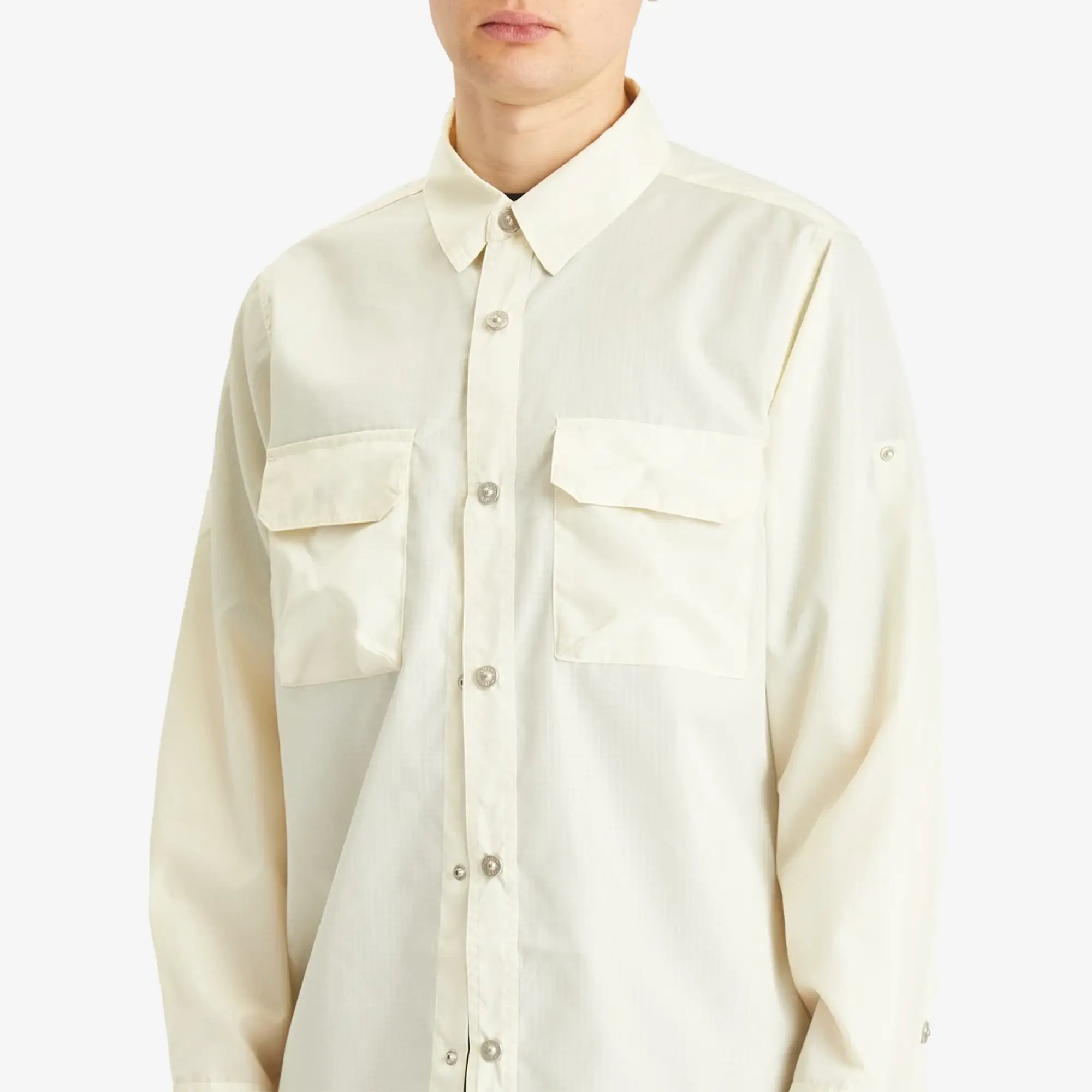 Taion Men's Military Pocket Shirt Off White