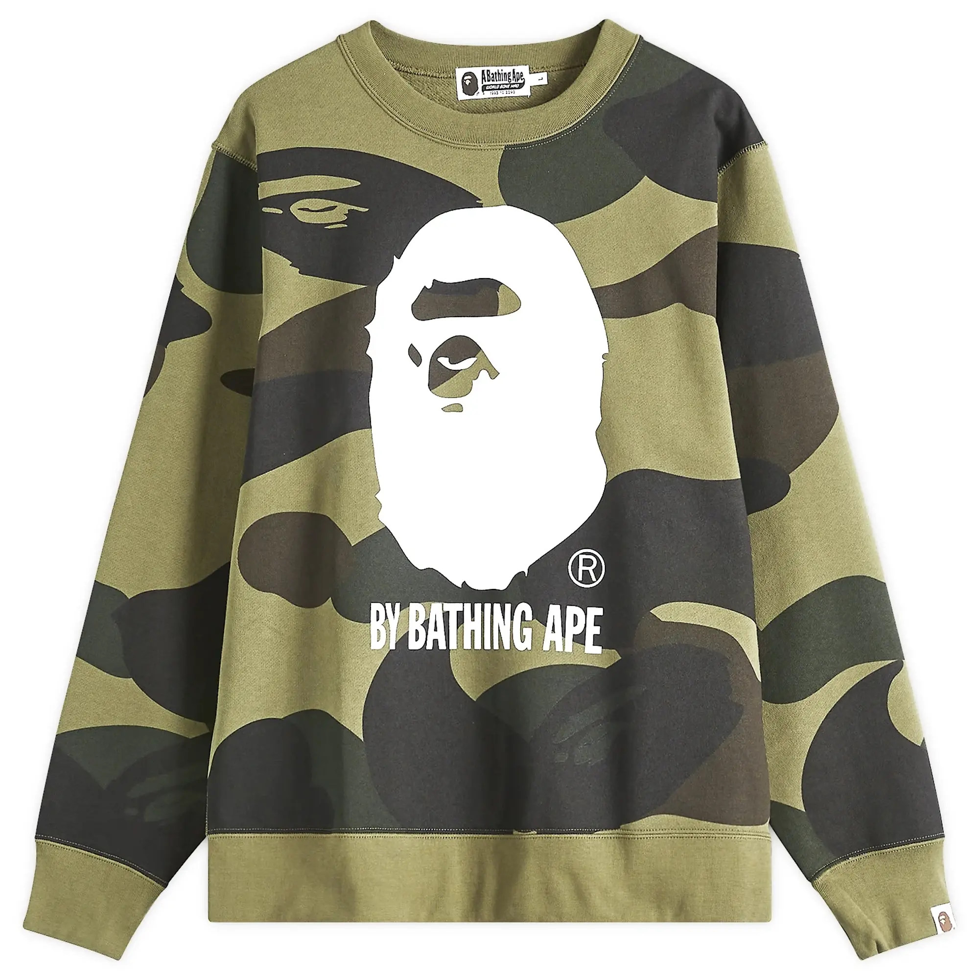 A Bathing Ape Men's Giant 1St Camo By Bathing Ape Crew Sweatshirt Green