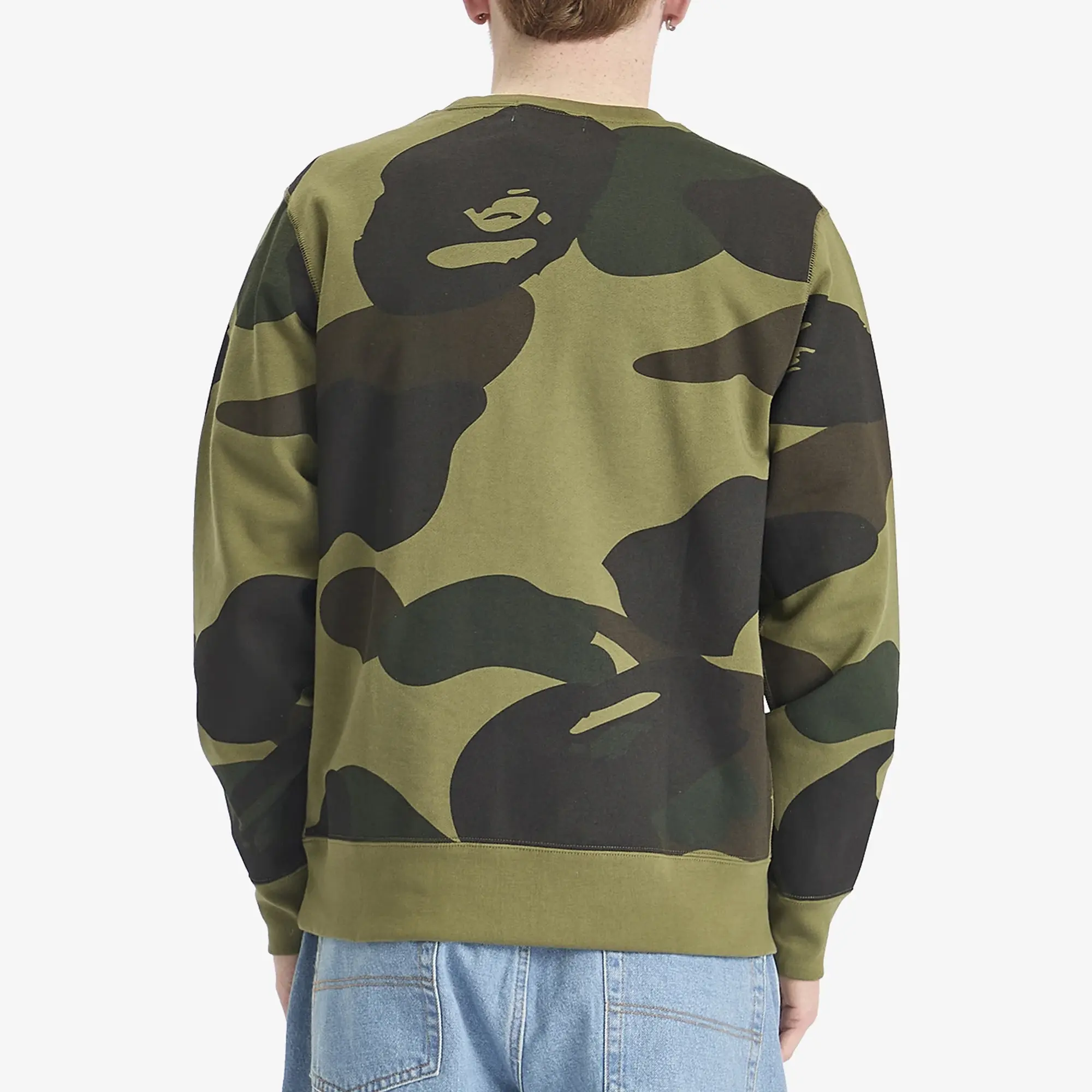 A Bathing Ape Men's Giant 1St Camo By Bathing Ape Crew Sweatshirt Green