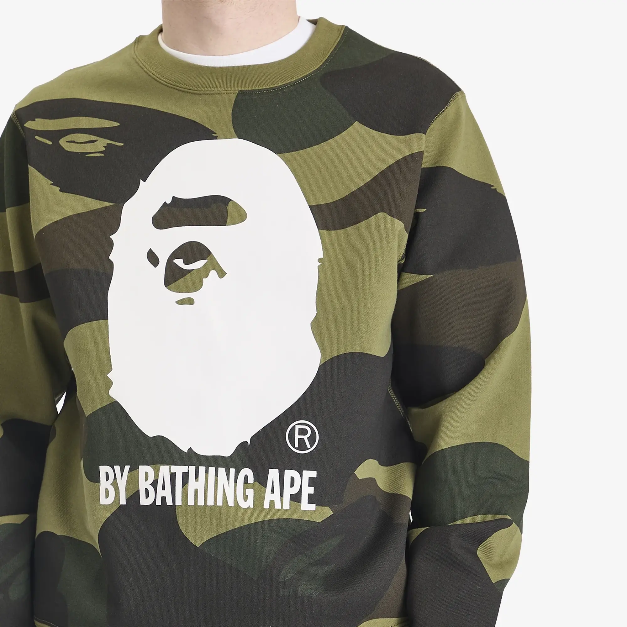 A Bathing Ape Men's Giant 1St Camo By Bathing Ape Crew Sweatshirt Green