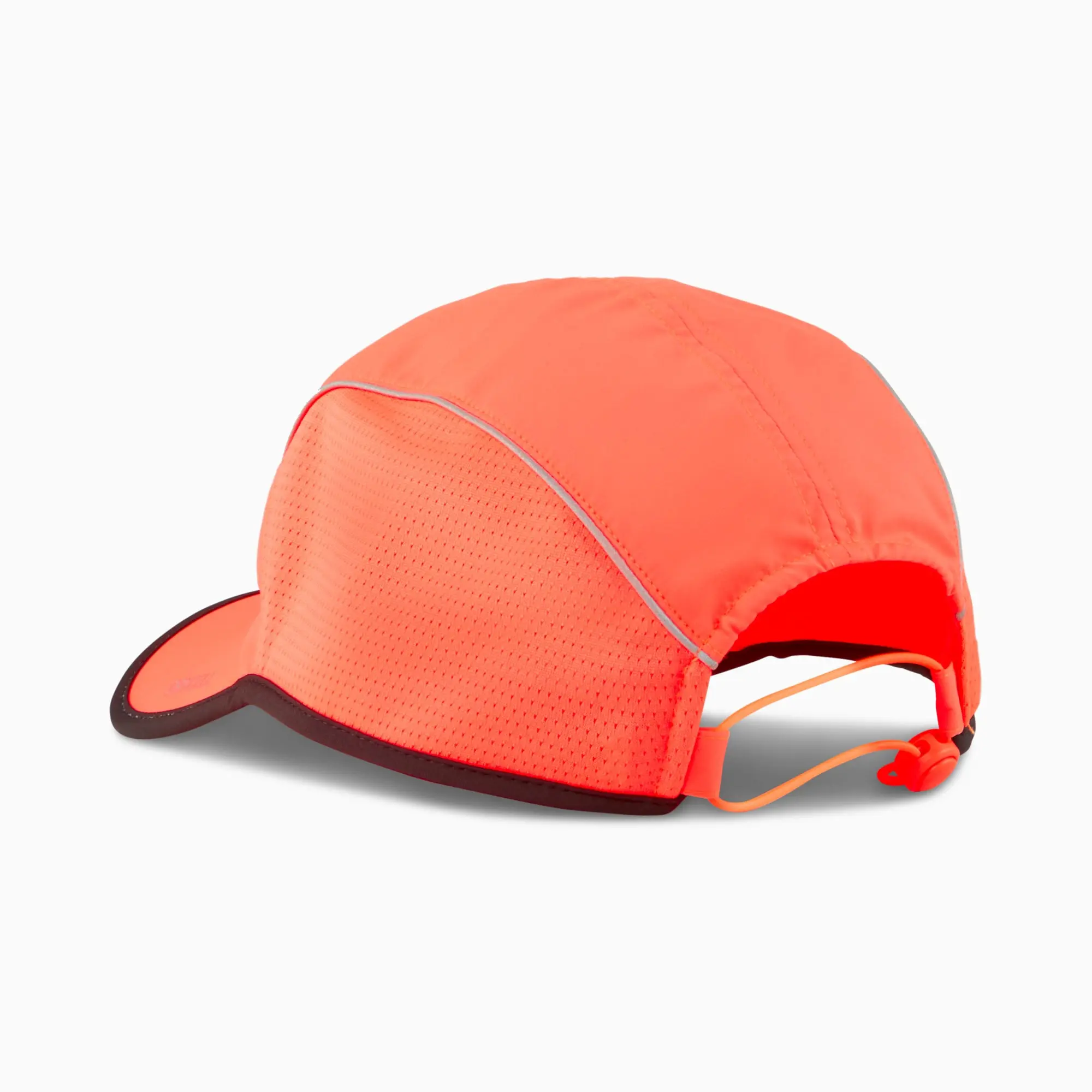 PUMA Runner Short Visor 5 Panel Cap, Glowing Red, size Large
