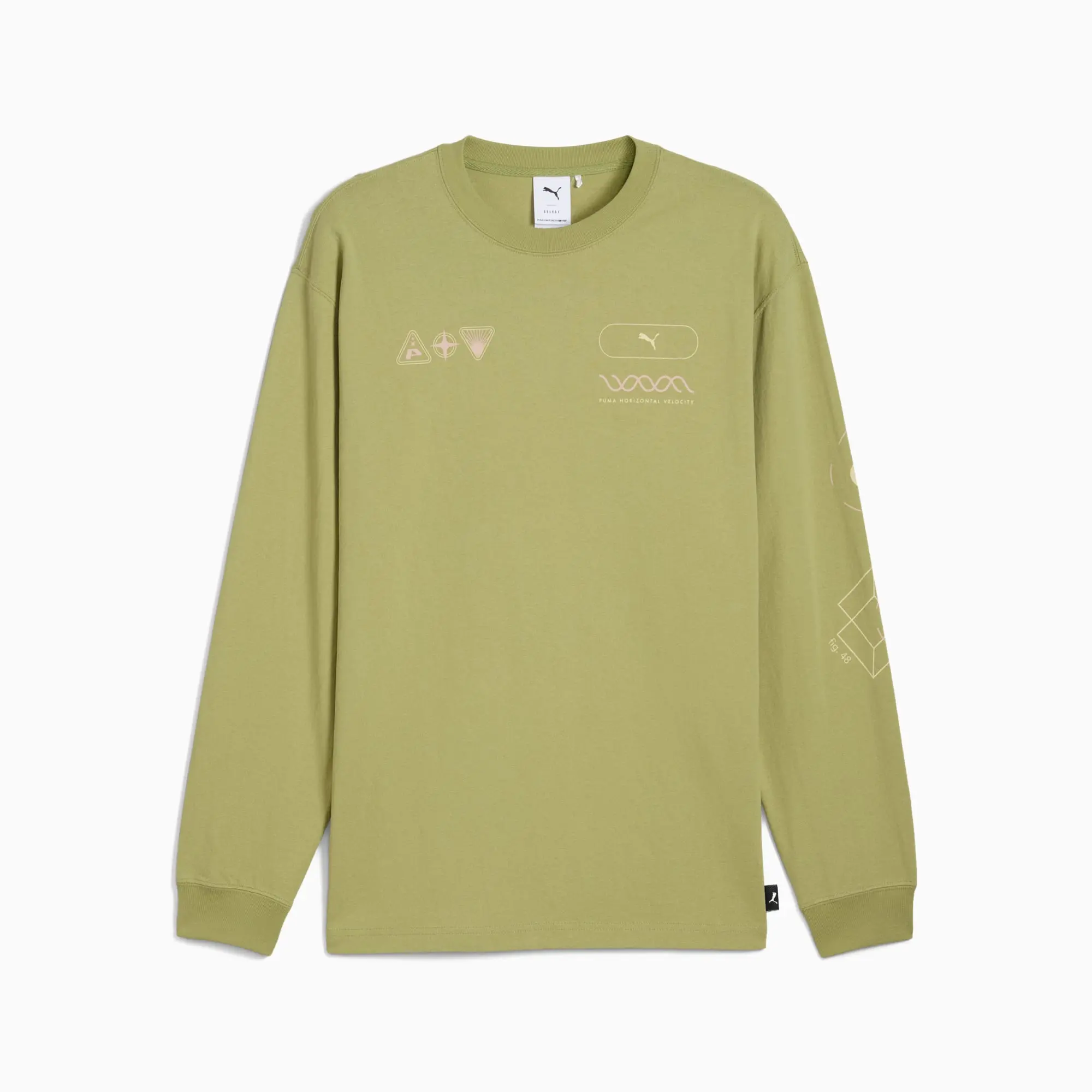 PUMA House Of Graphics Celerity Long Sleeve Top Men, Calming Green, size Large