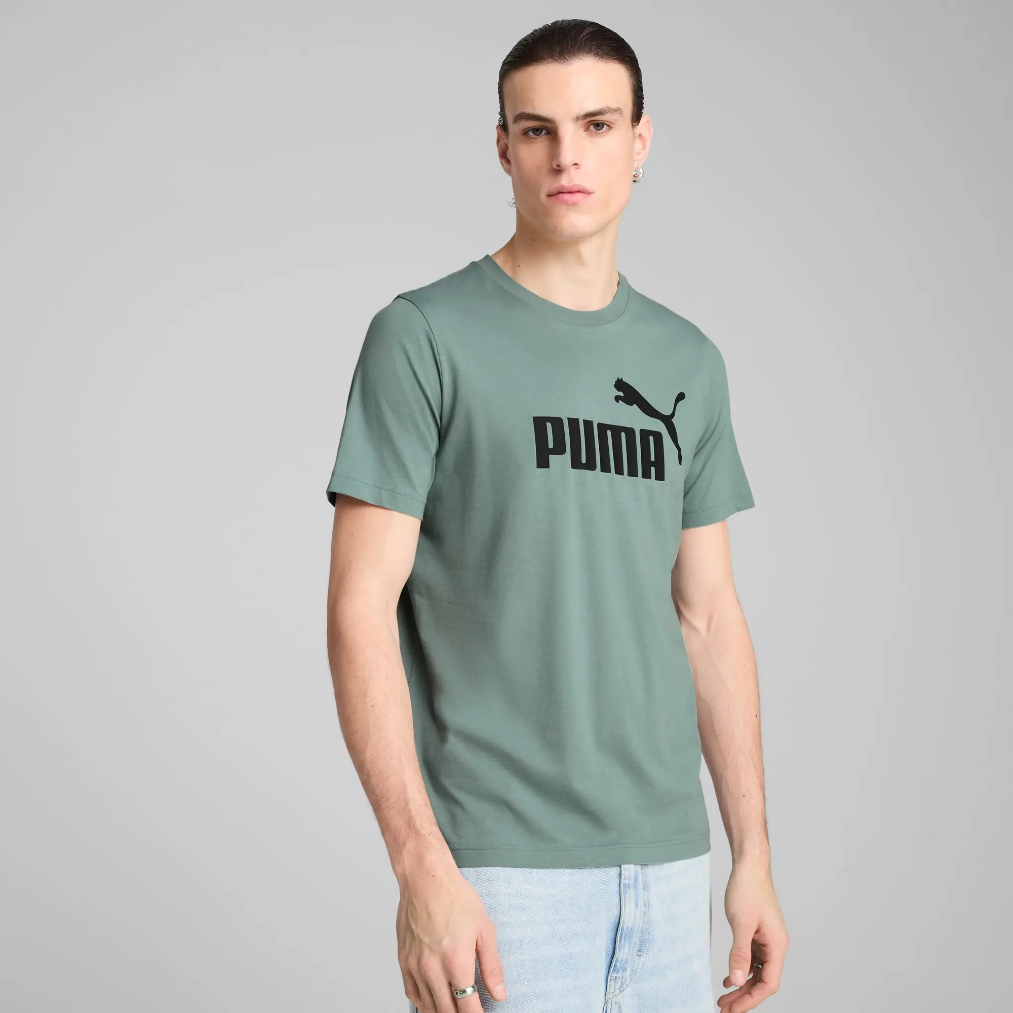 PUMA Ess No. 1 Logo T-Shirt Men, Green Moon, size 3XL